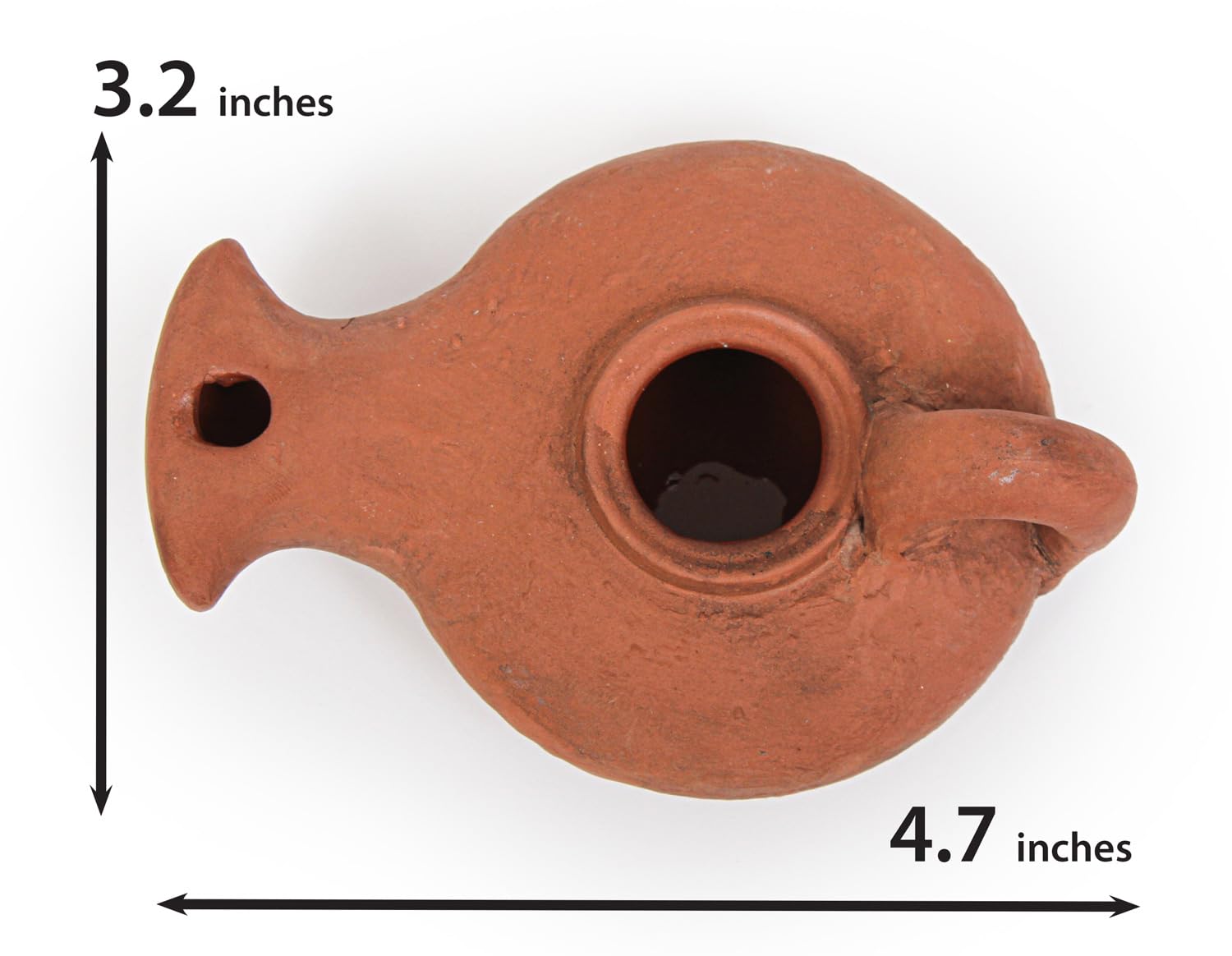 THE JERUSALEM GIFT SHOP Terracotta Clay Oil Lamp in Gift Box - Model JBM10089 - Authentic Replica for Hanukkah & Christian Gifts