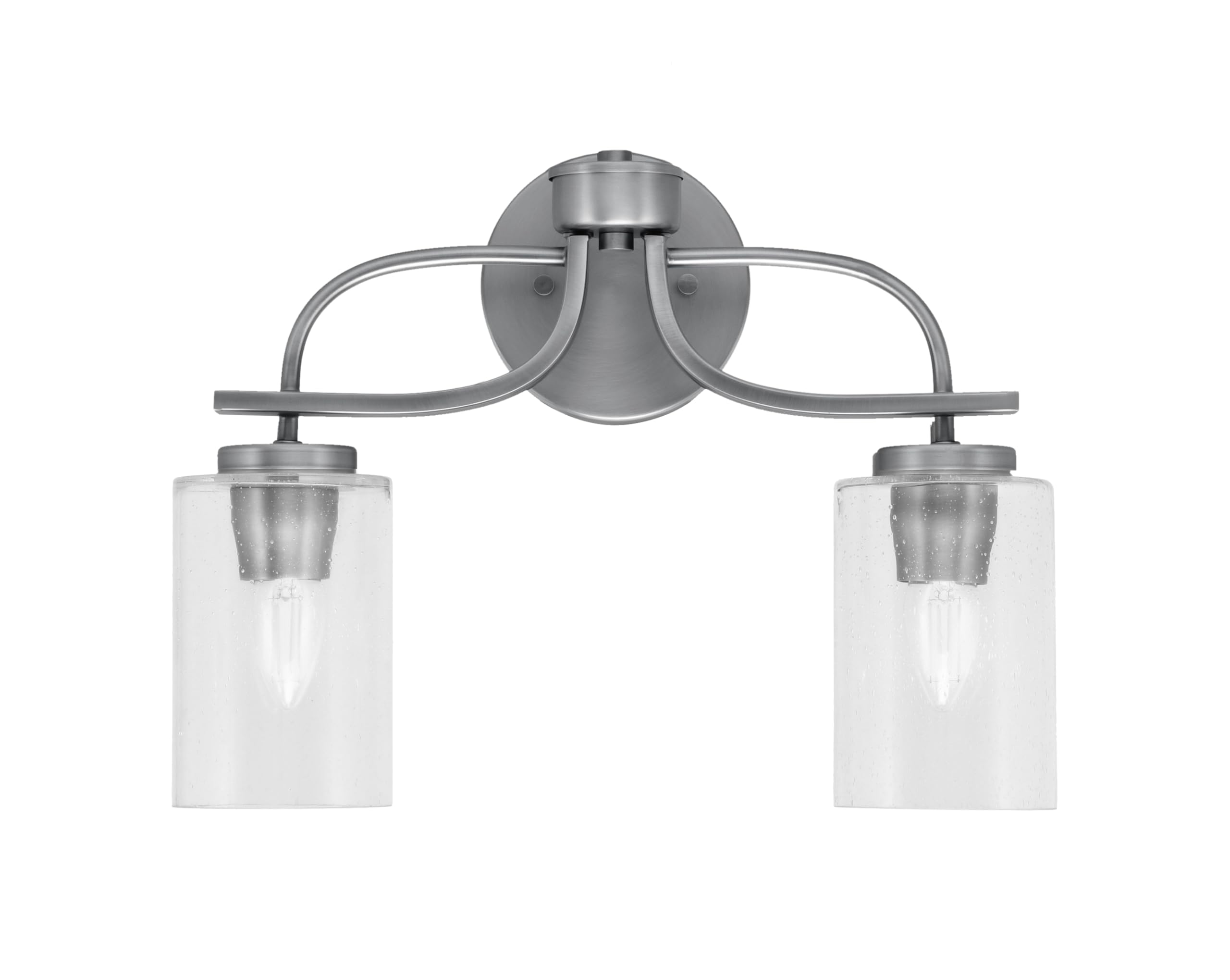 Cavella 2 Light Bath Bar In Matte Black Finish With 7" Kaleidoscope Art Glass