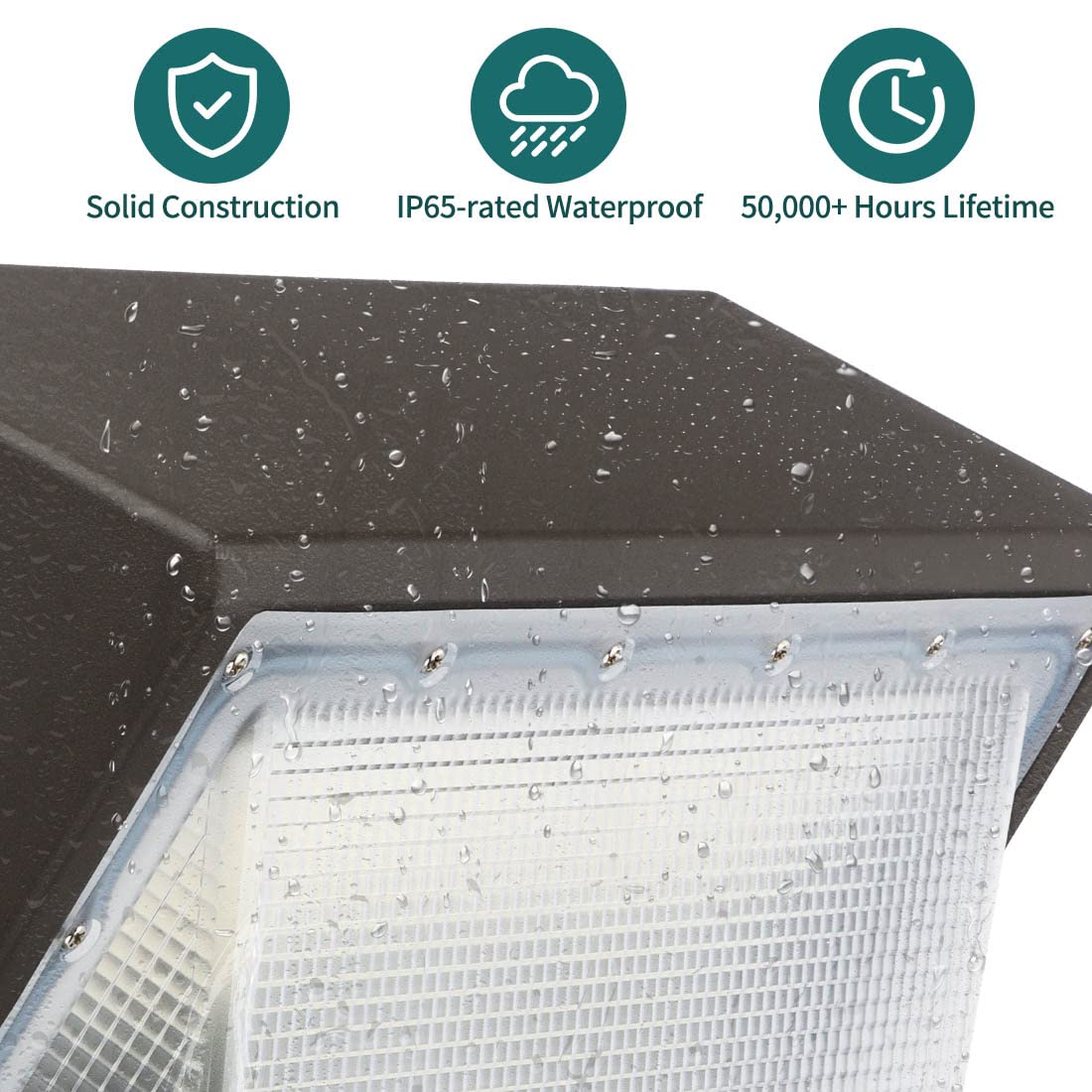 kadision LED Wall Pack 60W 7800lm Dusk-to-Dawn Photocell Bronze Aluminum WP-60B-277-50K-P IP65 Waterproof