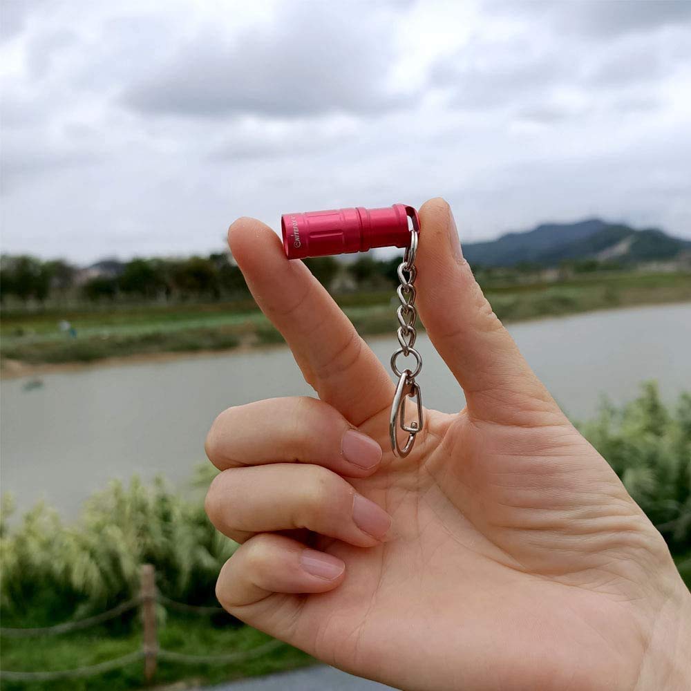 Nitefox Super Mini Keychain Flashlight, Aluminum Edc Torch, Red, Model E1