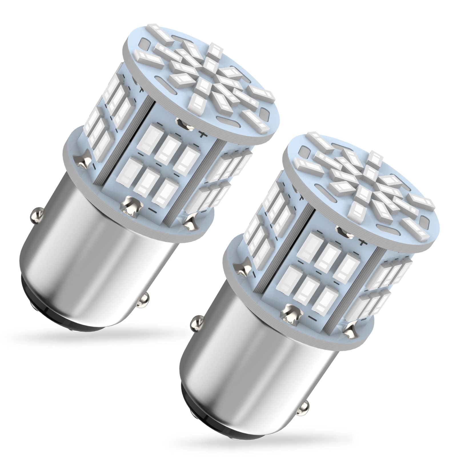 Melphan-Auto 1157 LED Brake Light Bulb, 12V-24V, 54SMD 3014 Chipset, Red, 2PCS
