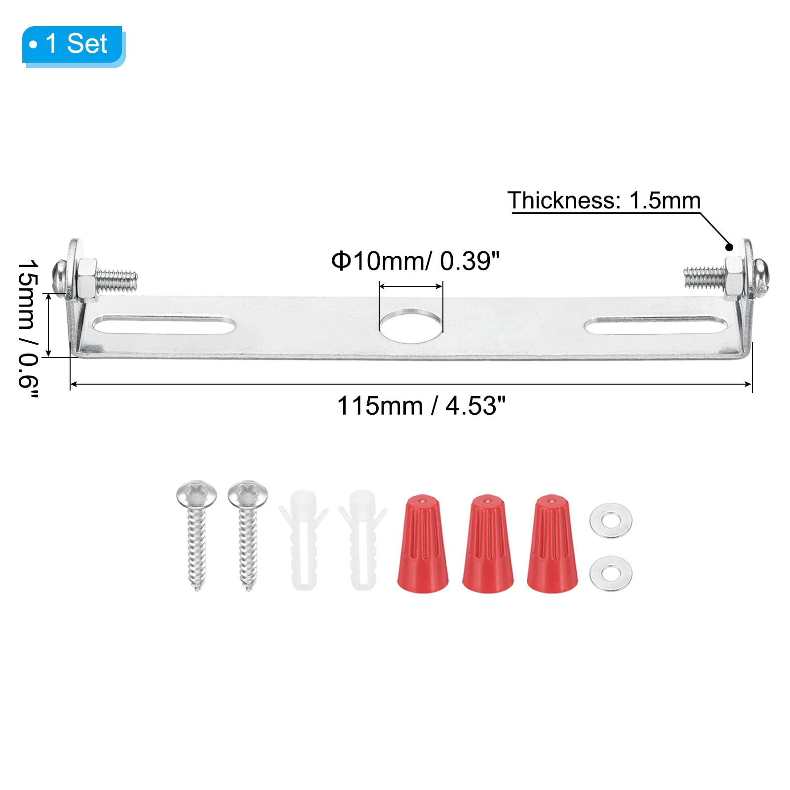 Patikil 115Mm (4.5'') Universal Light Fixture Mounting Bracket Kit, 3 Set Light Crossbar Ceiling Light Plate With Screw For Wall