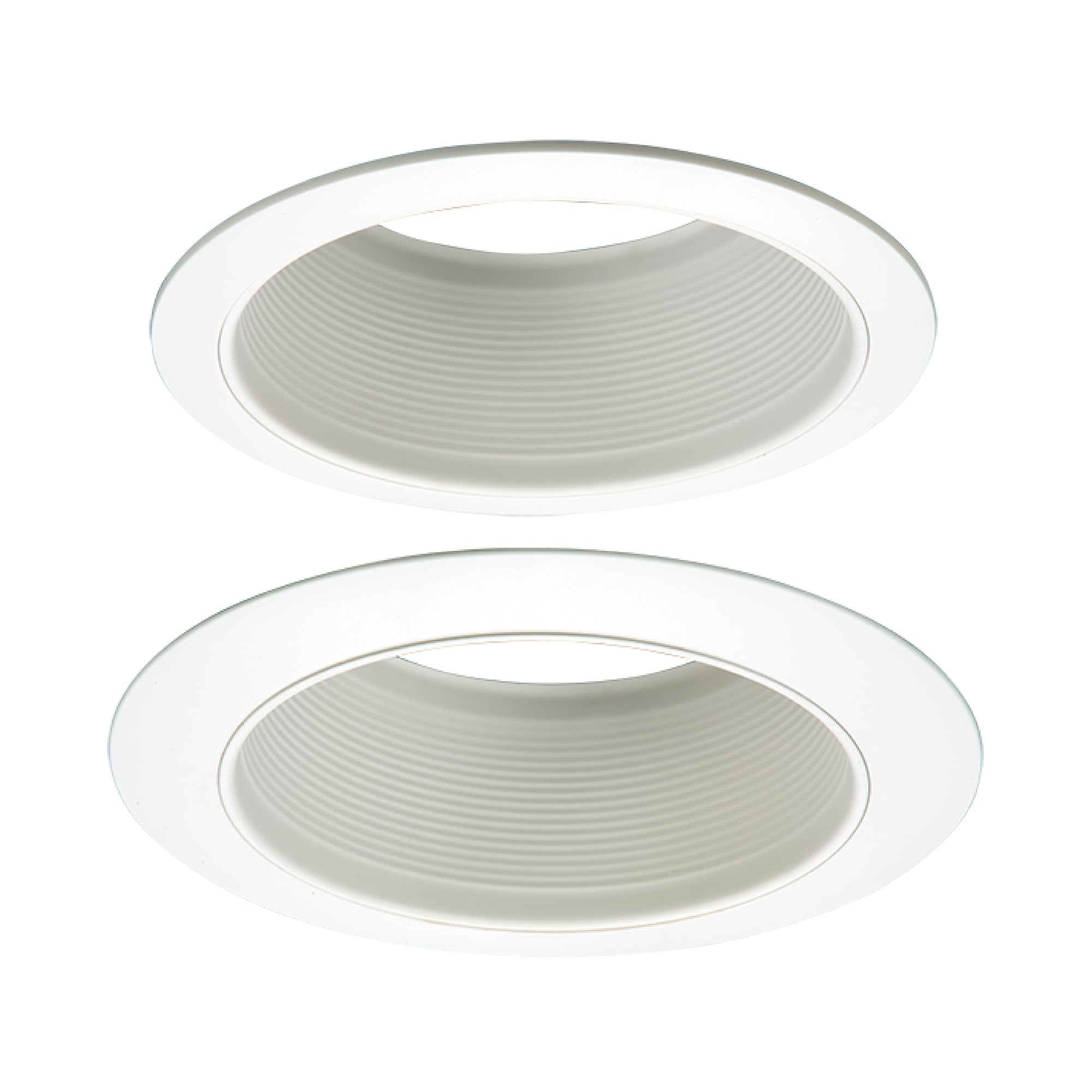 HALO E26 Series 6 in. White Recessed Ceiling Light Fixture Trim with White Straight Side Metal Baffle