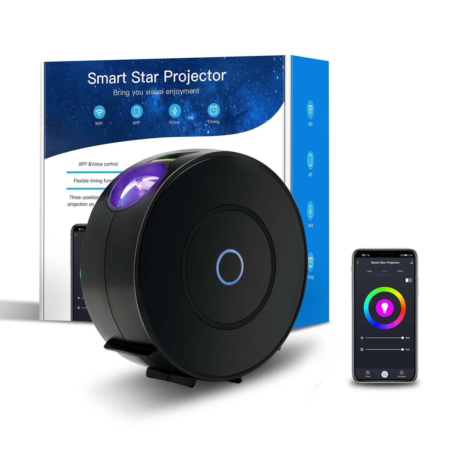 V JULES.V Star Projector, Galaxy Projector for Bedroom, Smart APP & Voice Control Galaxy lamp, Compatible with Alexa & Google Ho