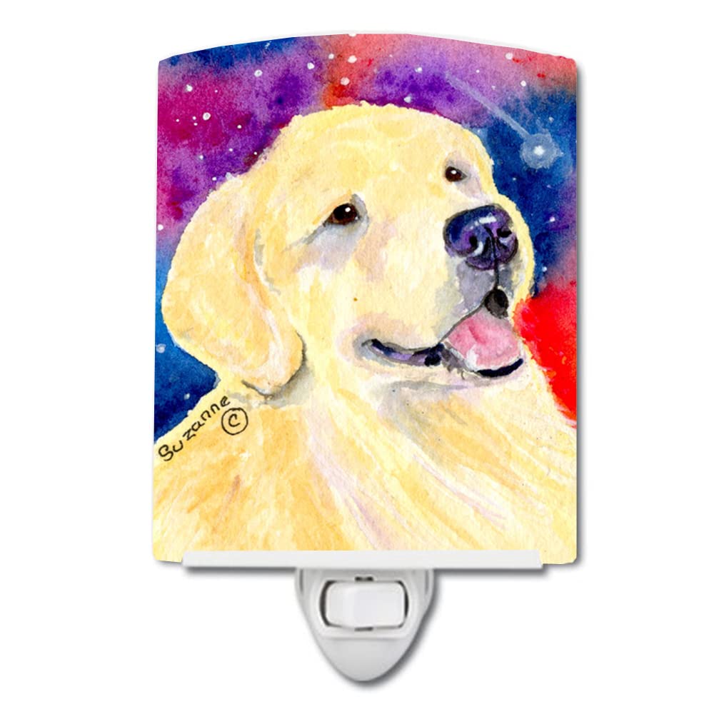 Caroline'S Treasures Ss8753Cnl Golden Retriever Ceramic Night Light Compact, Ul-Certified, Ideal For Bedroom, Bathroom, Nursery, Hallway, Kitchen, 6X4X3, Multicolor