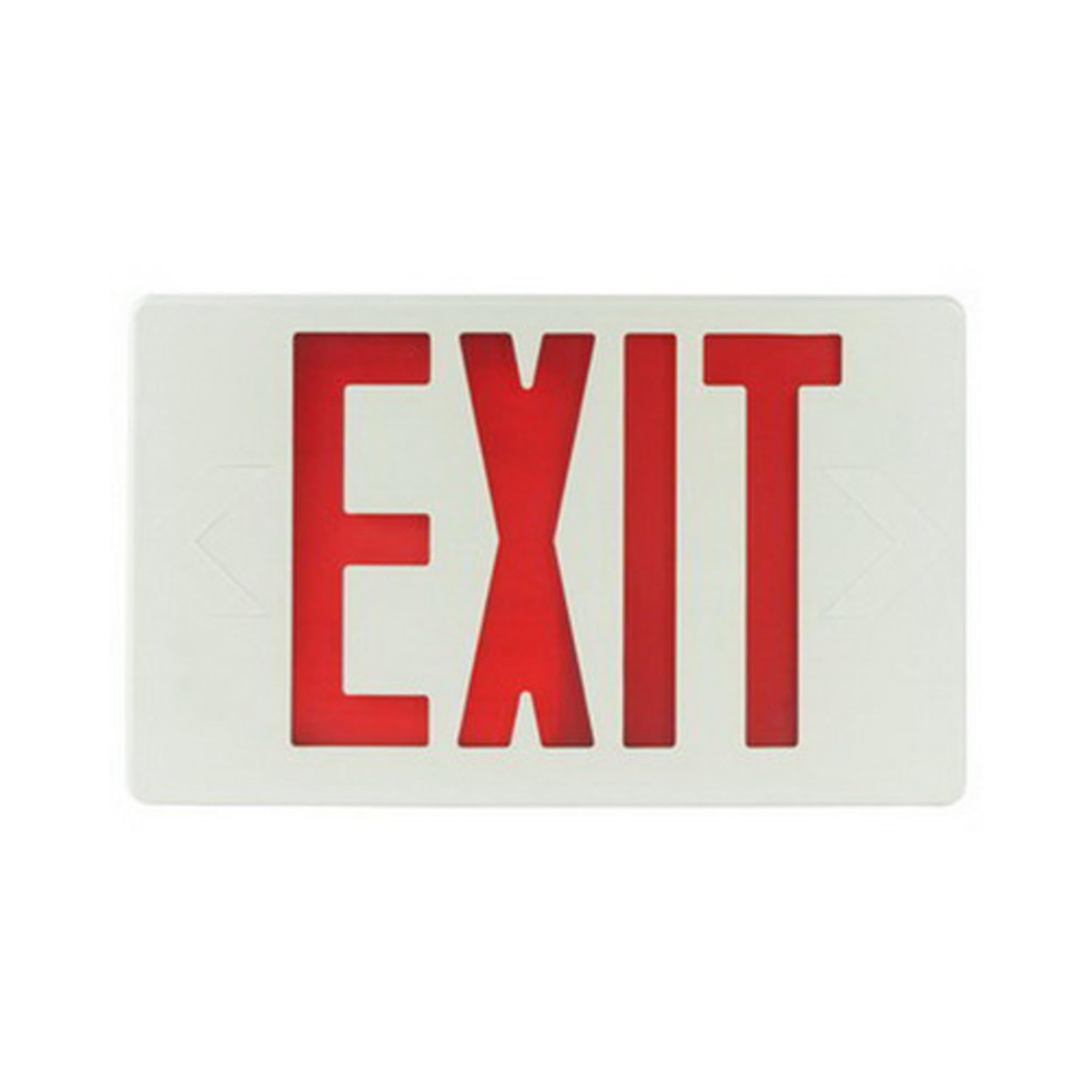 Exitronix Led Exit Sign - White Thermoplastic - Red Letters - 120/277 Volt And Battery Backup Vex-U-Bp-Wb-Wh
