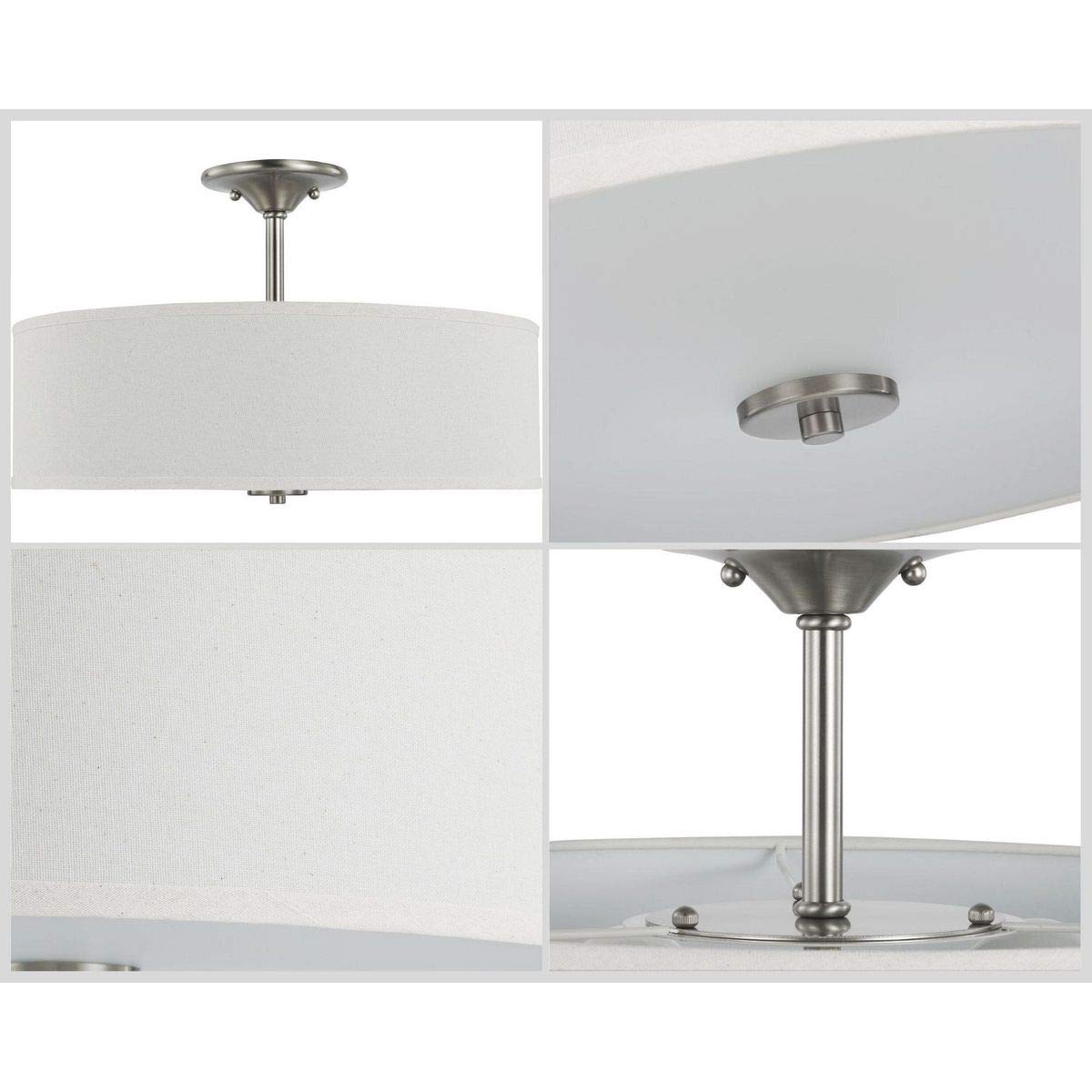 Progress Lighting P350168-009 Inspire Close-To-Ceiling, Nickel 11.50X18.00X18.00