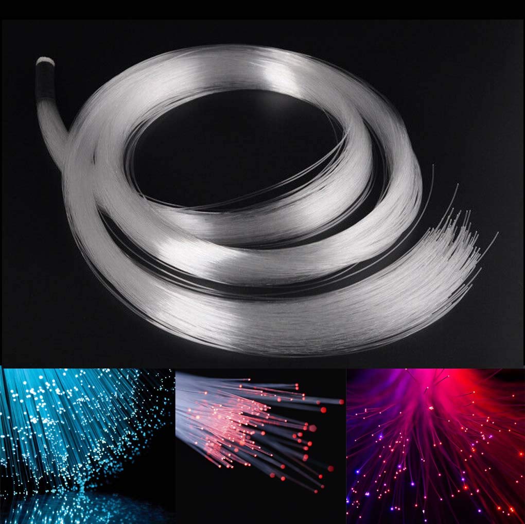 AZIMOM PMMA Plastic 100pcs 0.03in9.8ft End Glow Fiber Optic Cable Strands Roll for Star Sky Ceiling All Kind LED Light Engine Dr