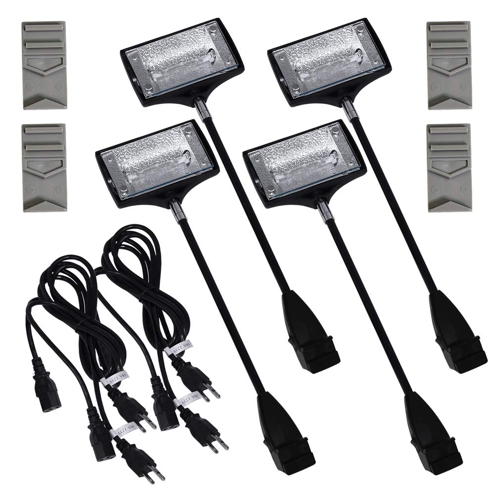 Vispronet Trade Show Lights - 150W Halogen Spot Lights With Bulbs & Adapters For Trade Show Booth Display & Pop Up Booth Podiums