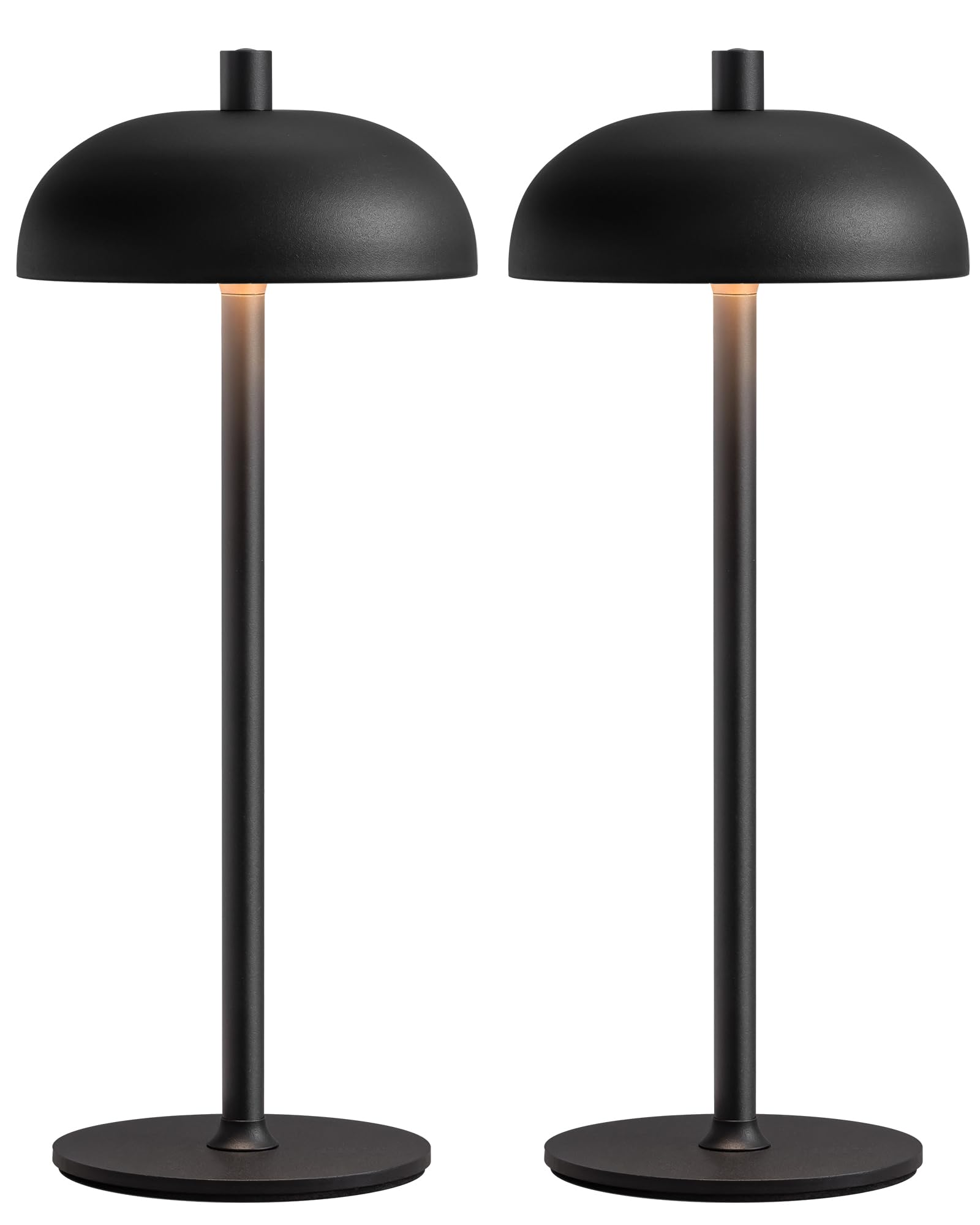 NEWSEE Cordless LED 12 Small Table Lamps Set of 2, Modern Portable Desk Lamp, 3 Color Dimming Rechargeable Battery Lights for Be