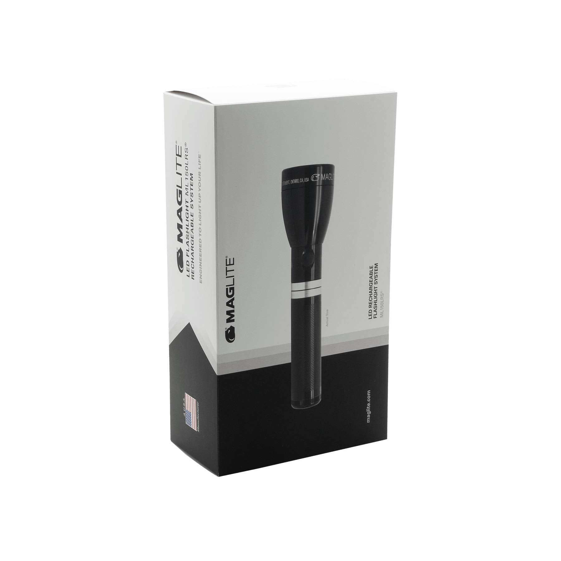 MagLite ML150LRSX Rechargeable LED Flashlight - Anodized Aluminum, Matte Black Finish