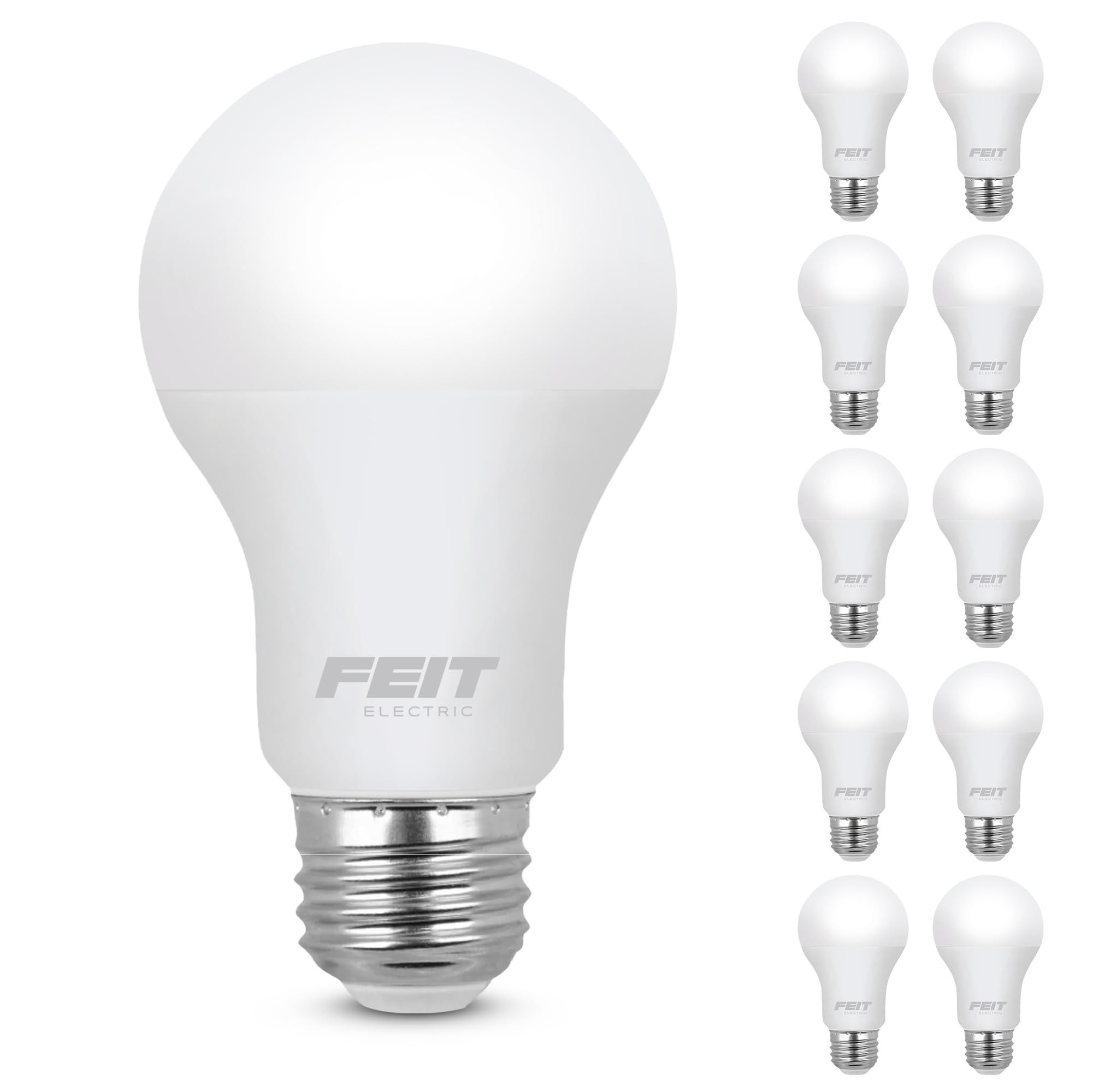 Feit Electric A19 Led Light Bulbs, 60W Equivalent, Non Dimmable, 800 Lumens, E26 Standard Base, 5000K Daylight, 80 Cri, 10 Year 