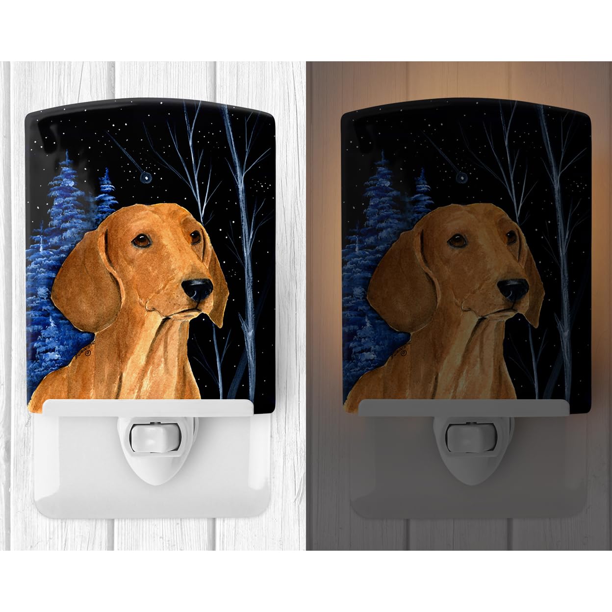 Carolines Treasures Ceramic Night Light, SS8379CNL, 6x4x3in, Multicolor, UL-Certified for Bedroom, Bathroom, Nursery, Hallway, Kitchen