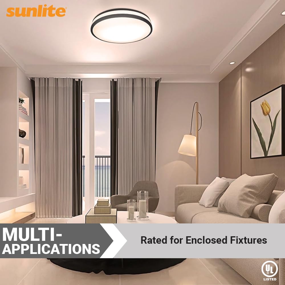 Sunlite LED A19 Light Bulb 14W (100W Equivalent) 1500 Lumens GU24 Base Dimmable 2700K Warm White 6 Pack