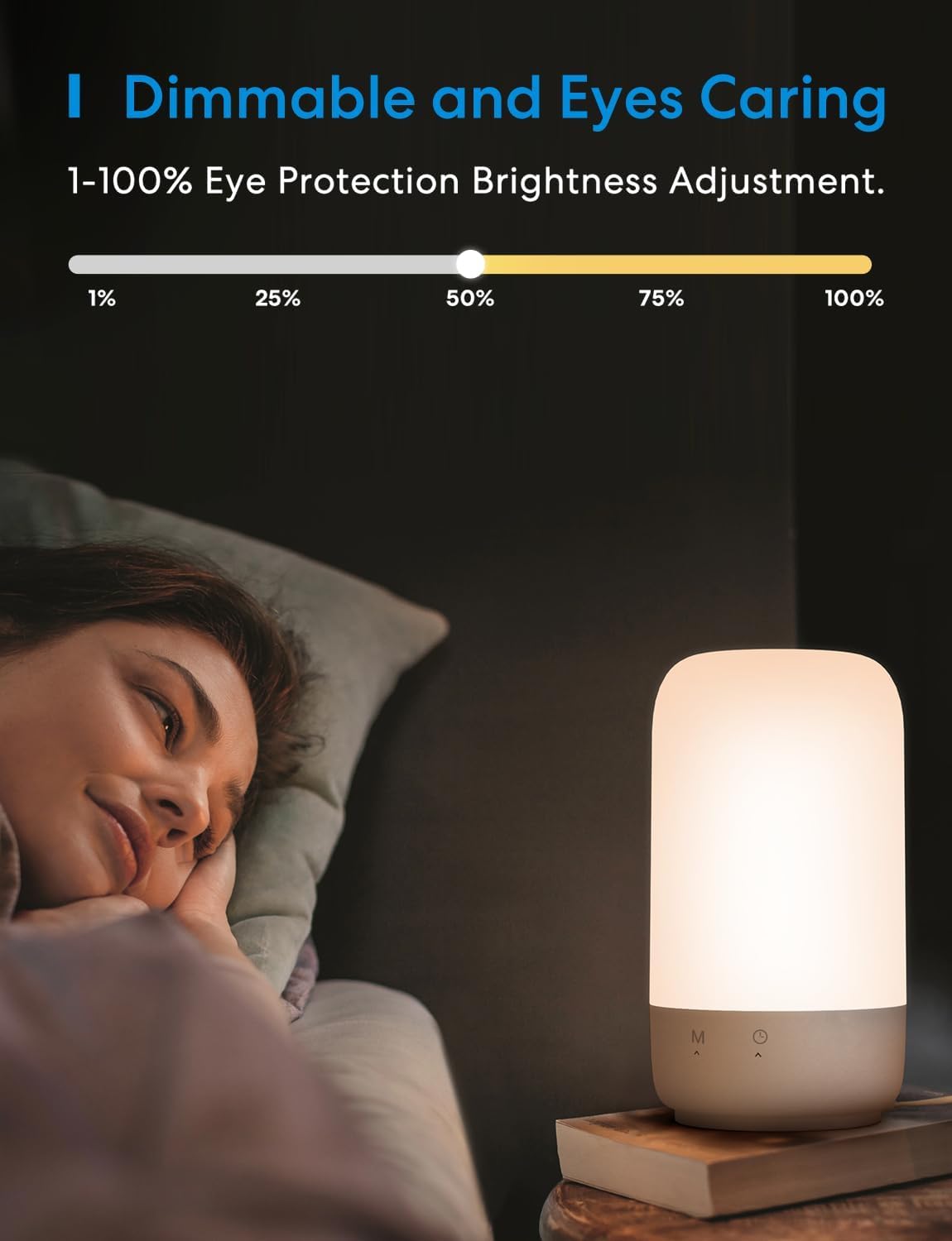meross Smart Table Lamp - WiFi LED Nightstand Lamp with Tunable White & Dimmable RGBW, Works with HomeKit & Alexa, Multicolor
