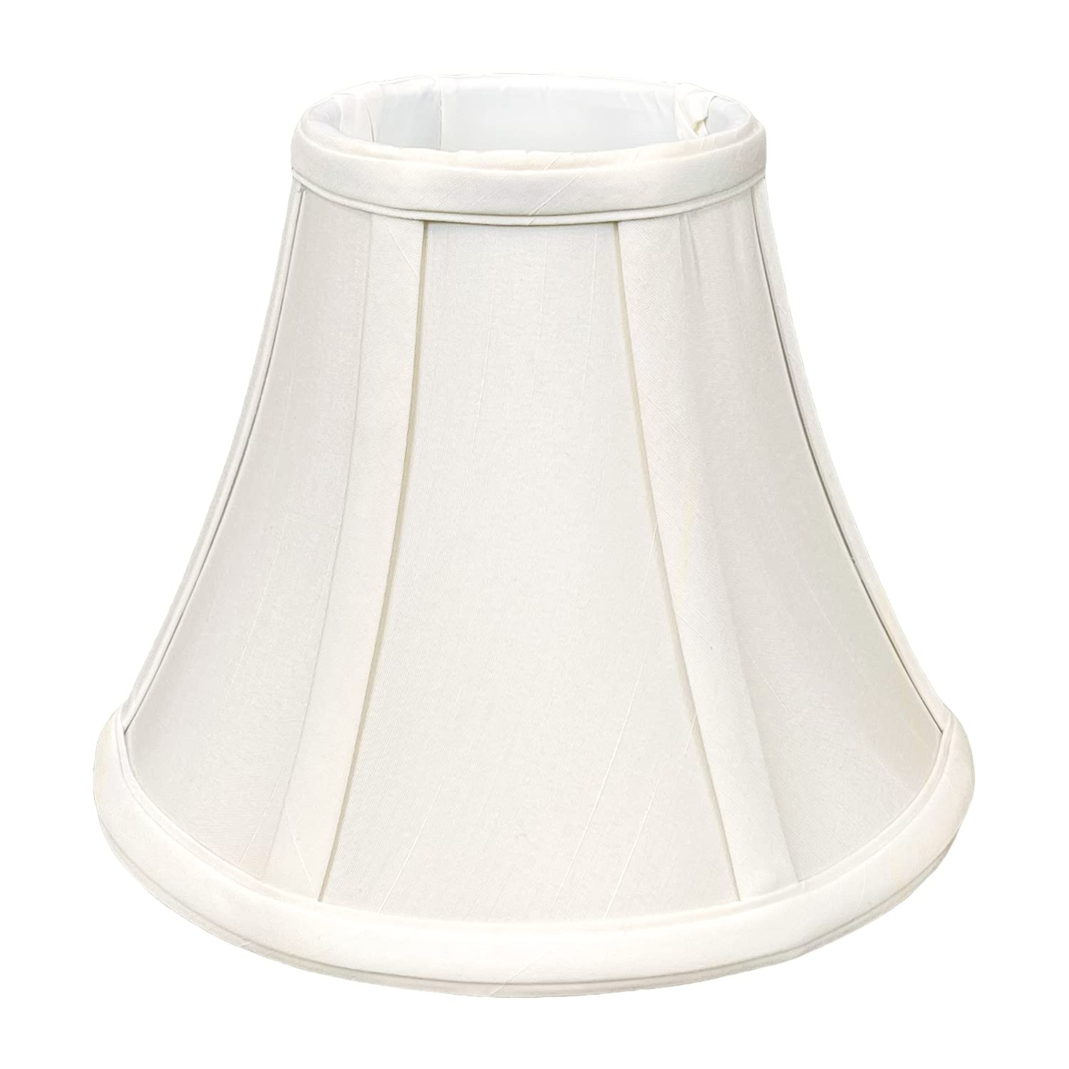 Royal Designs, Inc. True Bell Lamp Shade, Faux Silk, 4in x 8in x 6.5in, UNO Fitter, White, Model BS-704UT-8WH