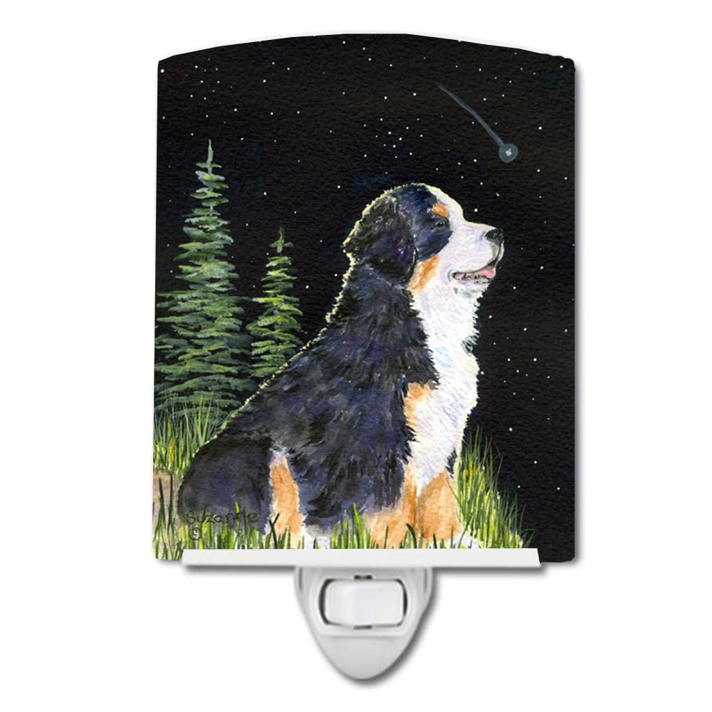 Carolines Treasures Night Light Ceramic Starry Night Bernese Mountain Dog 6x4x3in Multicolor Model SS8468CNL