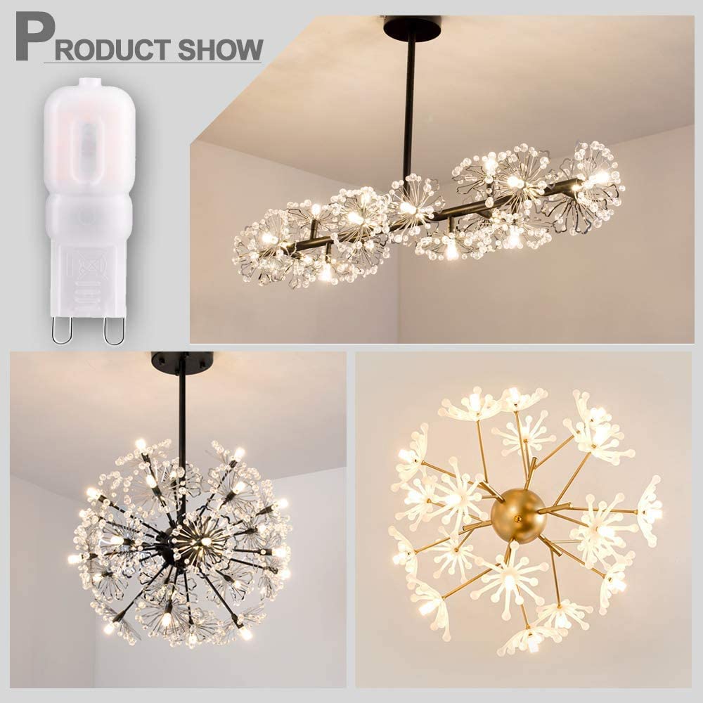 Velouer G9 LED Bulb 3W Dimmable 3000K Warm White 270LM 10 Pack
