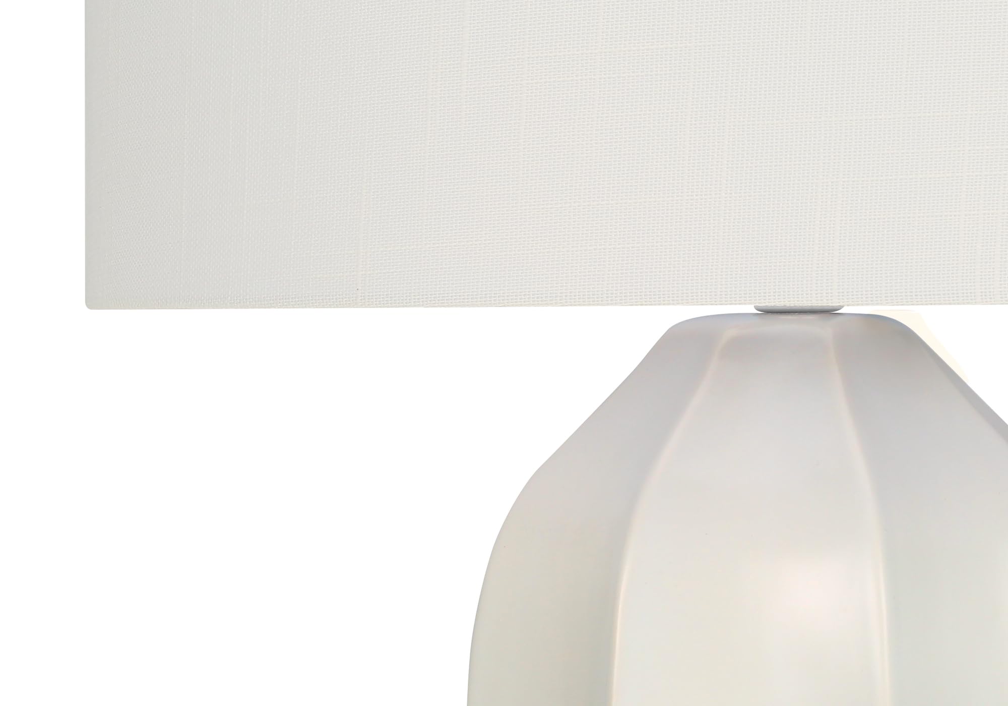 Monarch Specialties Table Lamp, Modern Cream Ceramic, Ivory Shade, 27inH, 16.5inL x 16.5inW, Model I 9731