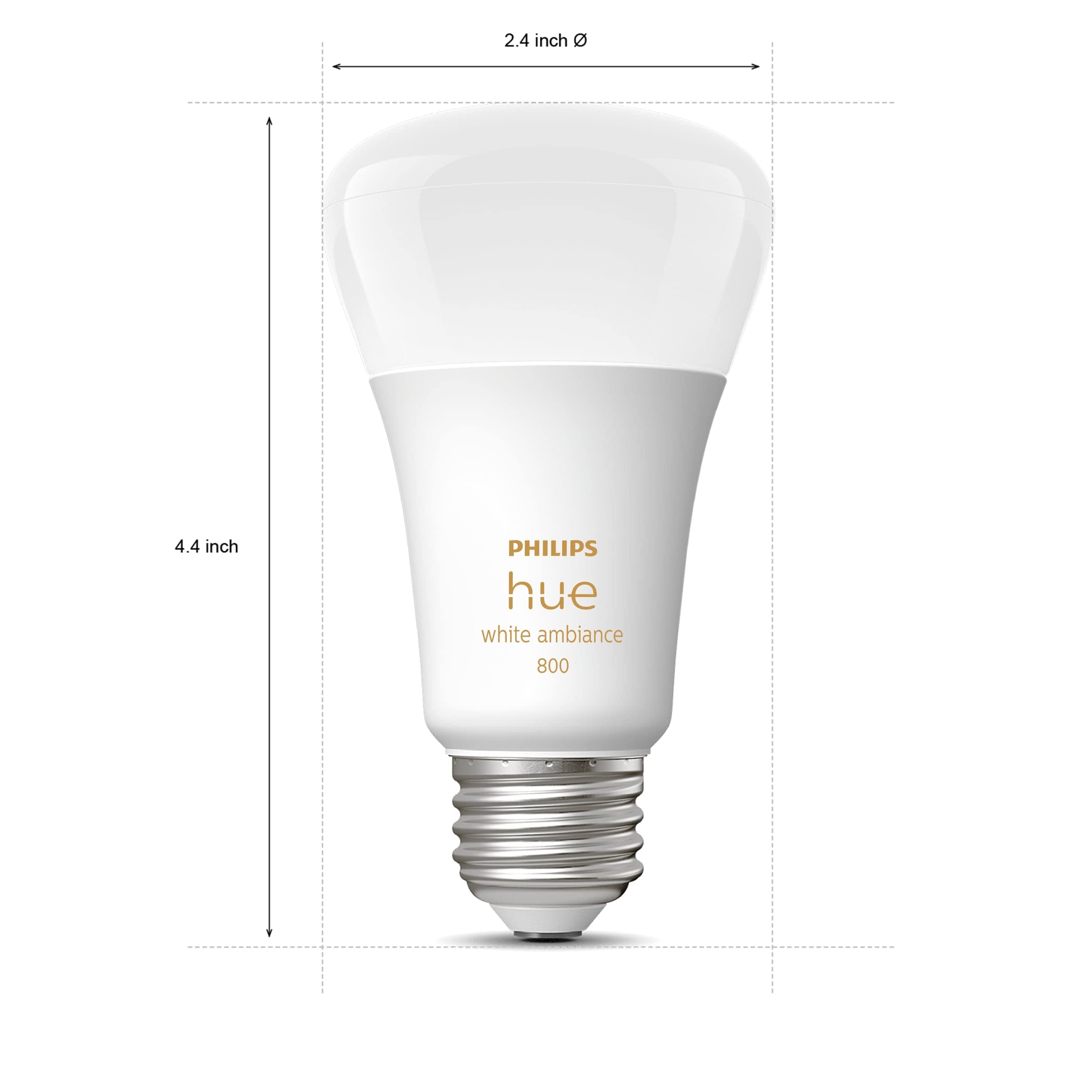 Philips Hue Smart 60W A19 Led Bulb - White Ambiance Warm-To-Cool White Light - 2 Pack - 800Lm - E26 - Indoor - Control With Hue App - Works With Alexa, Google Assistant And Apple Homekit