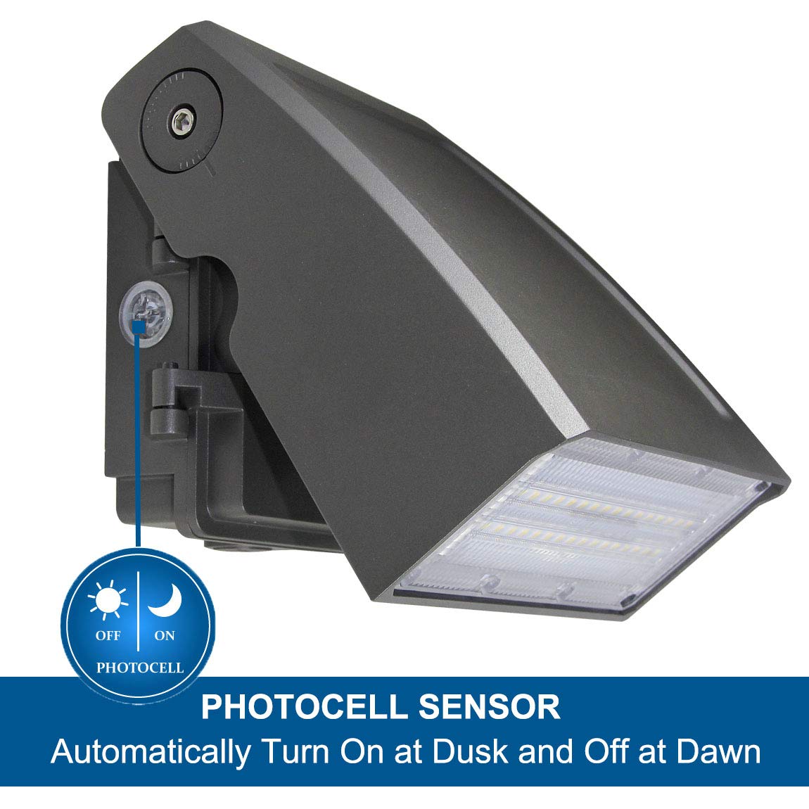 DAKASON 30W LED Wall Pack Light - Dusk-to-Dawn, Adjustable Head, Full Cut-Off, 5000K, 3300lm, IP65 Waterproof, Model WP-