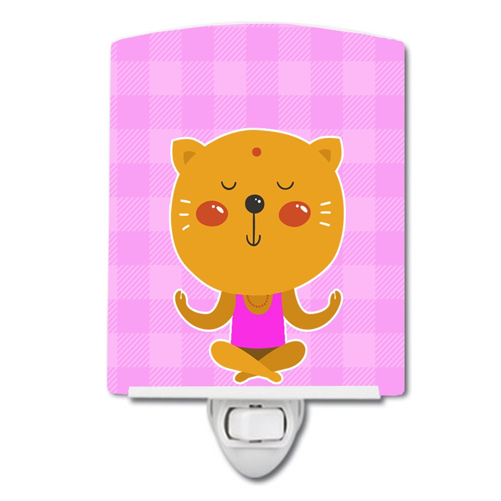 Carolines Treasures BB6728CNL Yoga Cat Ceramic Night Light Compact, UL-Certified, Ideal for Bedroom, Bathroom, Nursery, Hallway