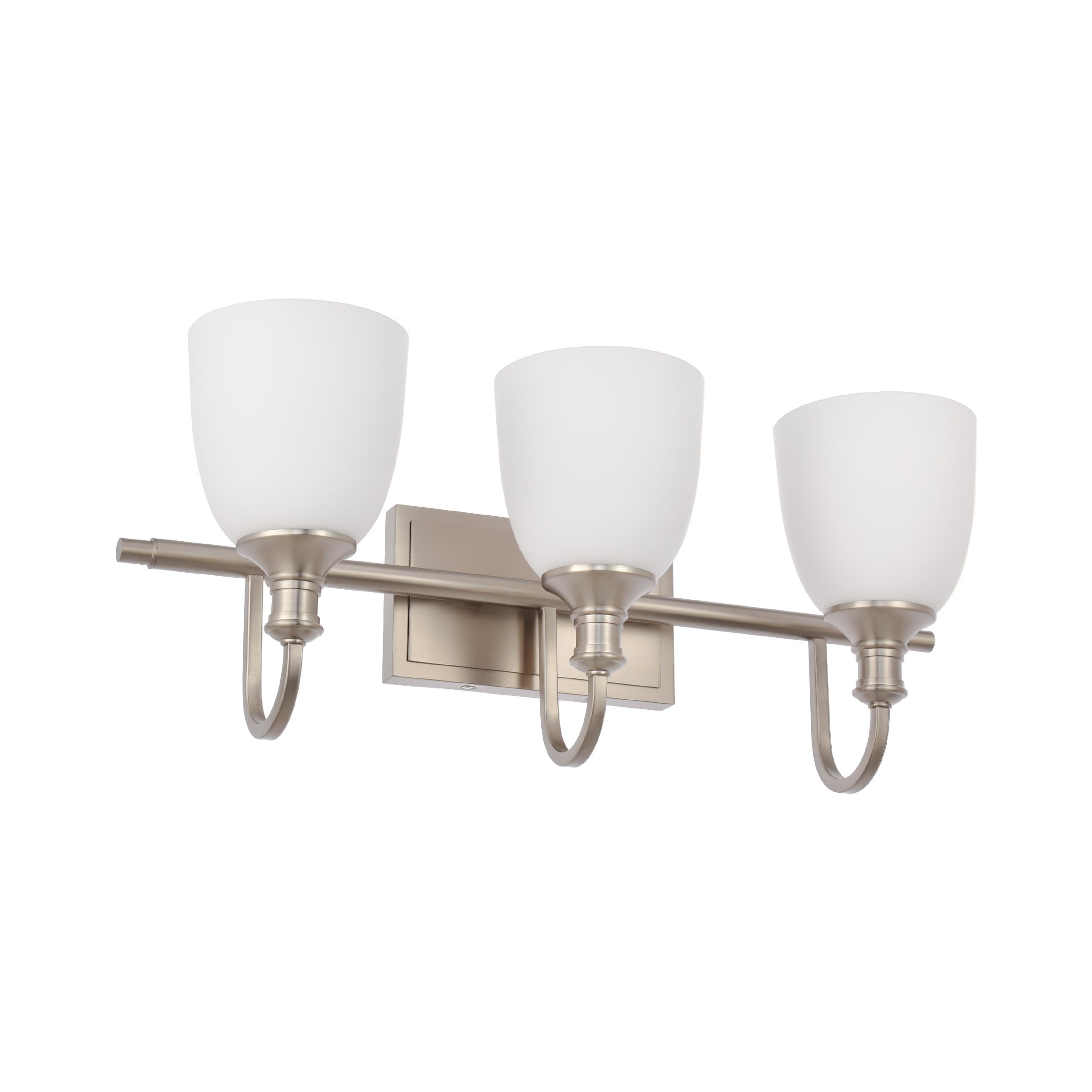 Hanaloa Bathroom Vanity Light Fixtures, Vintage Brushed Nickel 3 Lights Wall Sconce Lighting With Opal Glass Shade, Porch Wall Mount Light Fixture For Bathroom, Mirror Cabinets Hallway Stairs