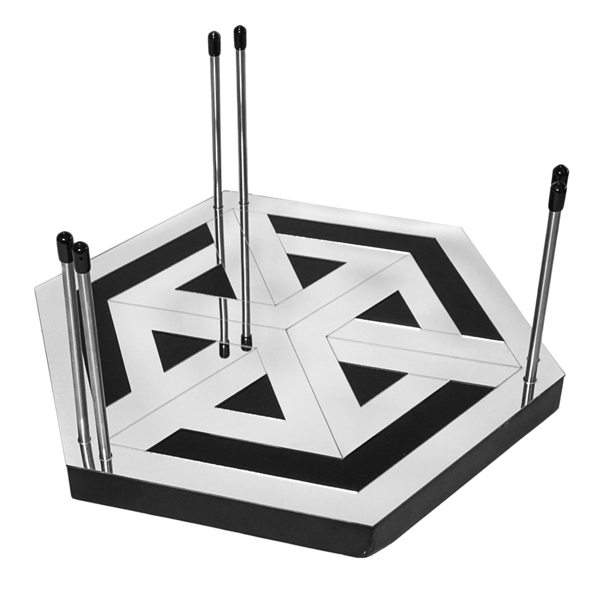 Hyperstand For Hypercube Infinity Cube Led Light - 12.5-Inch Display Stand With Solid Bamboo Base, Stainless Steel Metal Rods & Laser-Etched Acrylic Hyper-Mirror - Fits Both Hypercube10 & Hypercube15