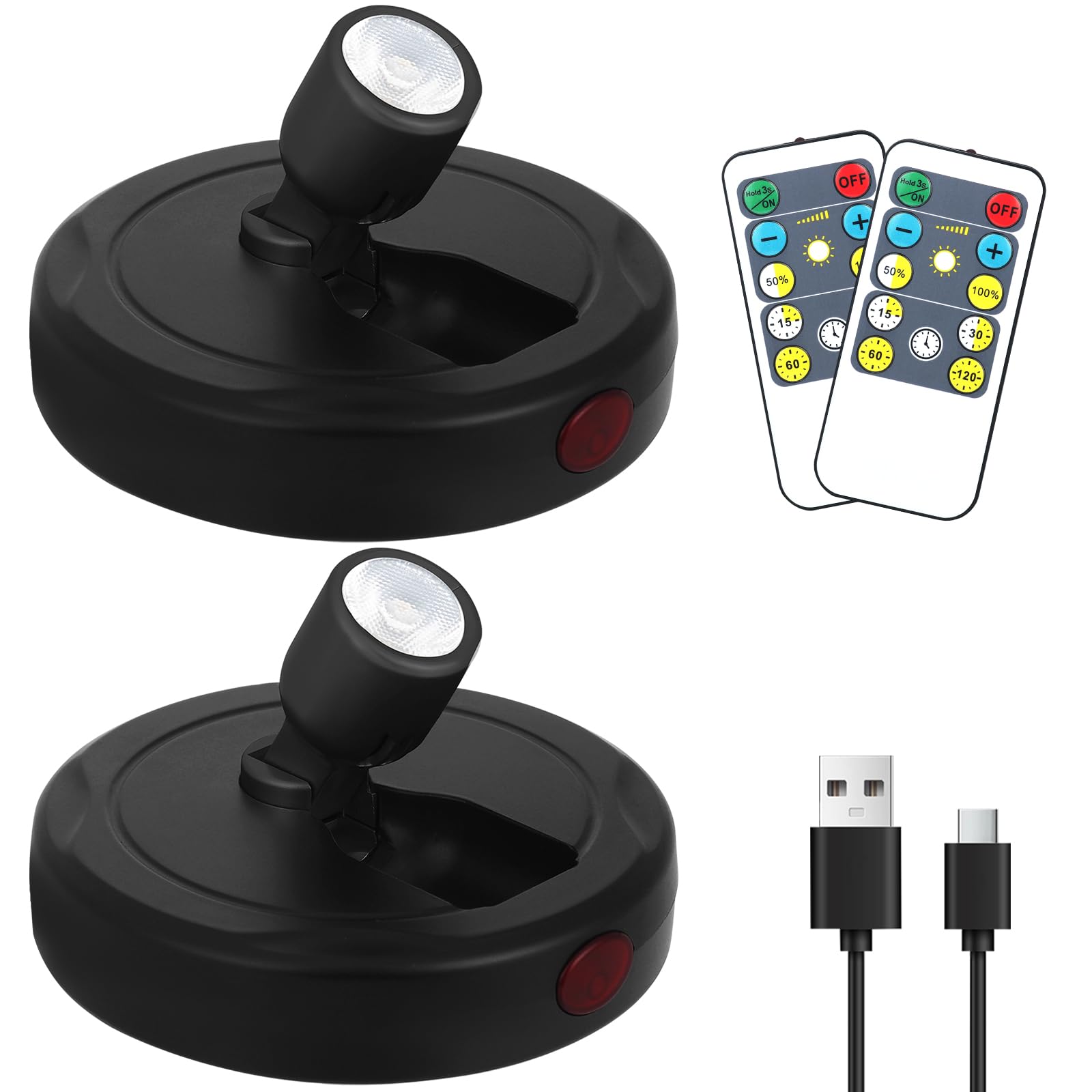 Cordless Spotlight Battery Powered, Indoor Plant Spot Light, Rechargeable Picture Lights with Remote, LED Accent Lighting, Dimma