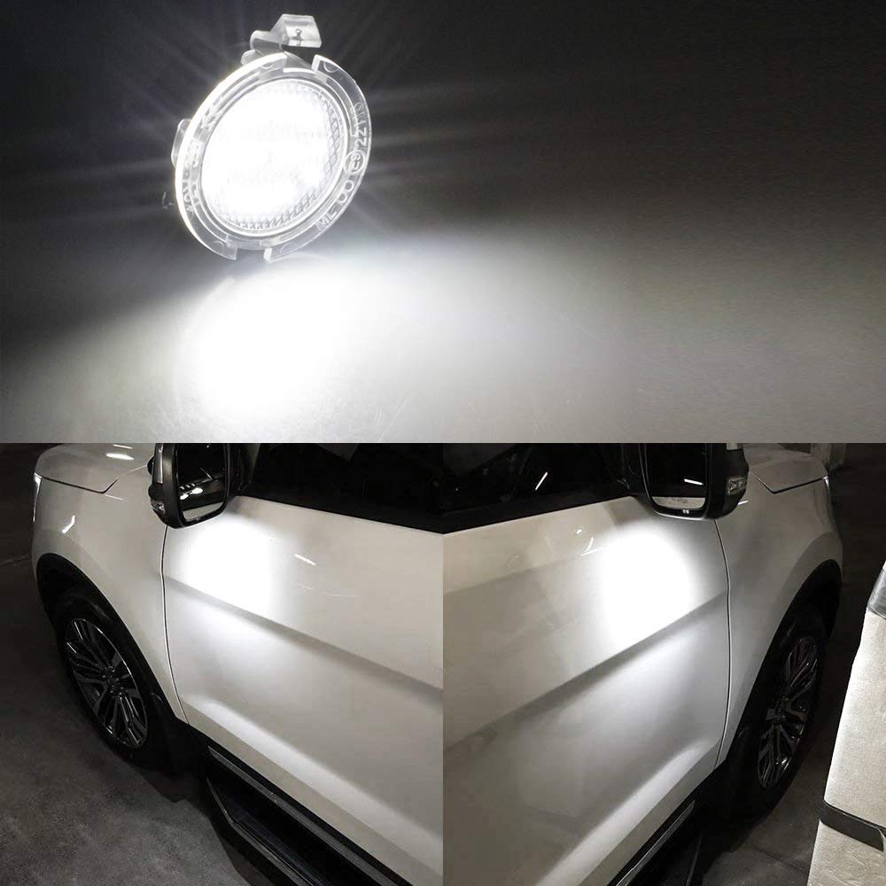 Moforkit Led Side Mirror Puddle Light Lamp Assembly Compatible With 2007-2019 Tundra Sequoia White