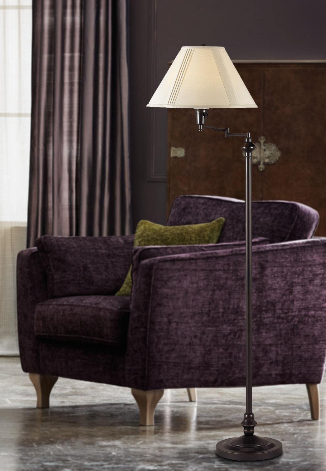 Cal Lighting BO-314-DB Floor Lamp, Dark Bronze, Metal, 16 x 23 x 59 Inches