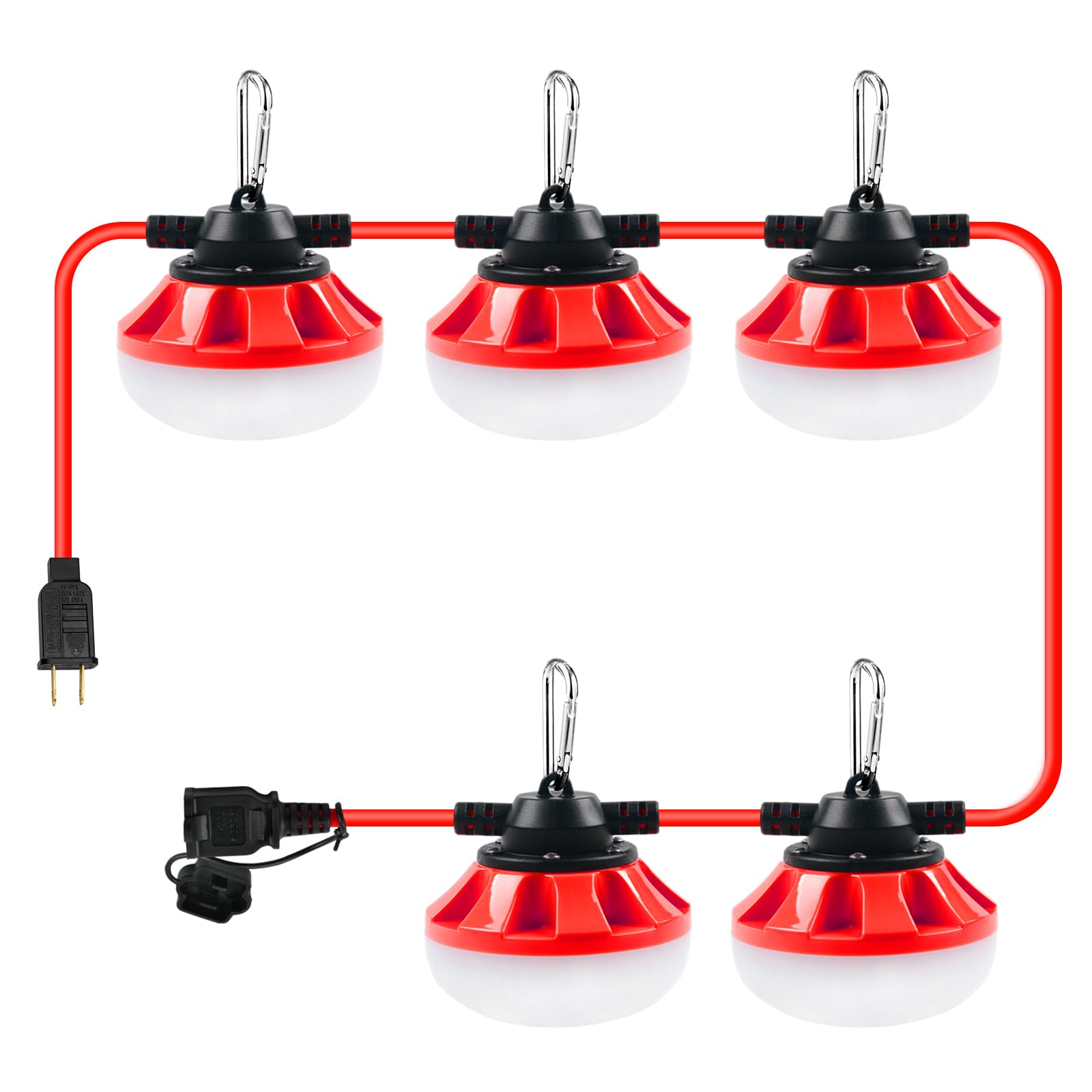 Muasdae 50FT LED Construction String Lights Temporary Lighting 5000LM Outdoor Construction Temporary Work Lights Super Bright,5 