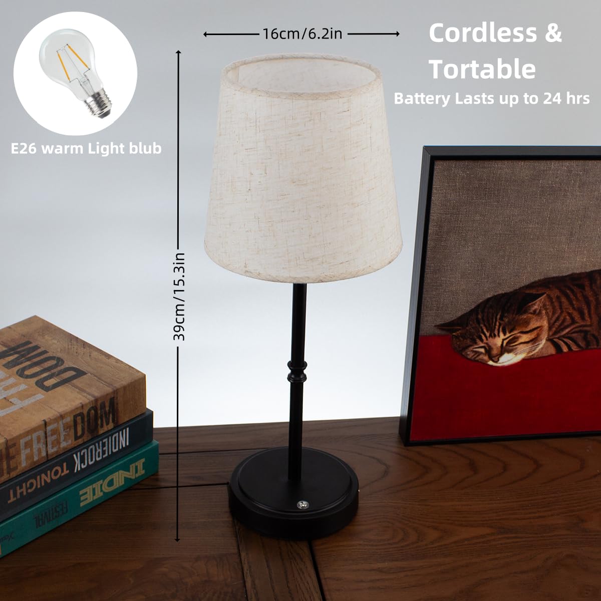 Lhyuetong 2-Piece Bedside Touch Lamps, Three-Level Brightness Adjustable Fabric Table Lamps With Usb Charging, Cordless And Port