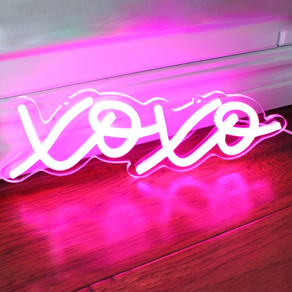 DAKABUKA LED Neon Light Sign for Bedroom Decor, USB Powered, Pink, Model NL010-xoxo Apink