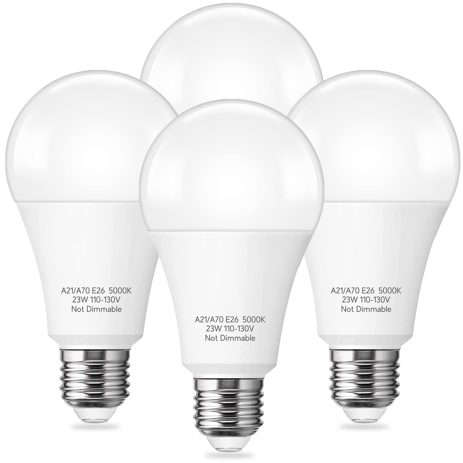 Prosperbiz A21 Led Light Bulb, 150-200W Equivalent 23W Led Bulbs, Super Bright 2500 Lumens 5000K Daylight White Light Bulb E26 S