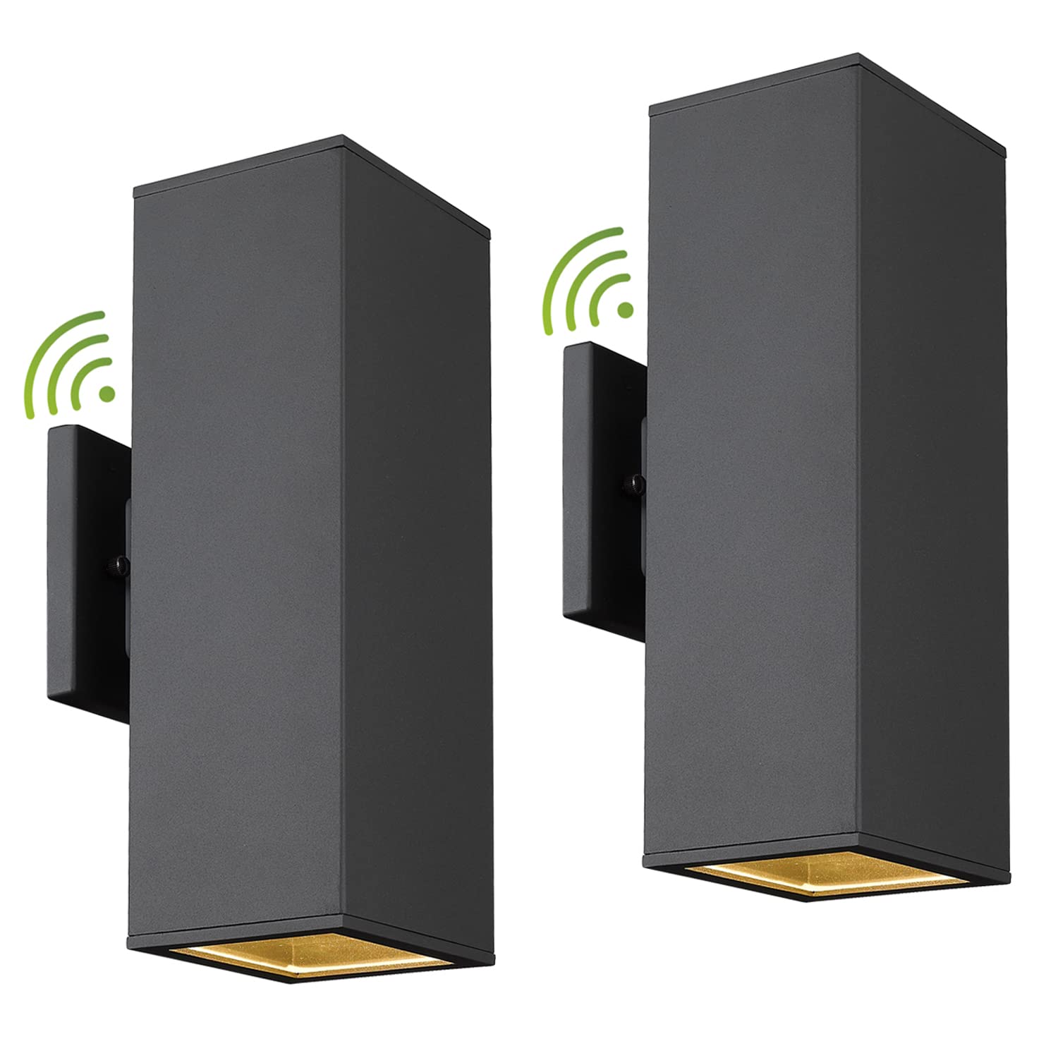 Huneason Outdoor Wall Light, 2 Pack Dusk To Dawn Outdoor Light Fixture, 13" Waterproof Black Outdoor Lights Modern, Large Up Down Exterior Lighting Fixture For Patio, Garage, Hallway, Doorway