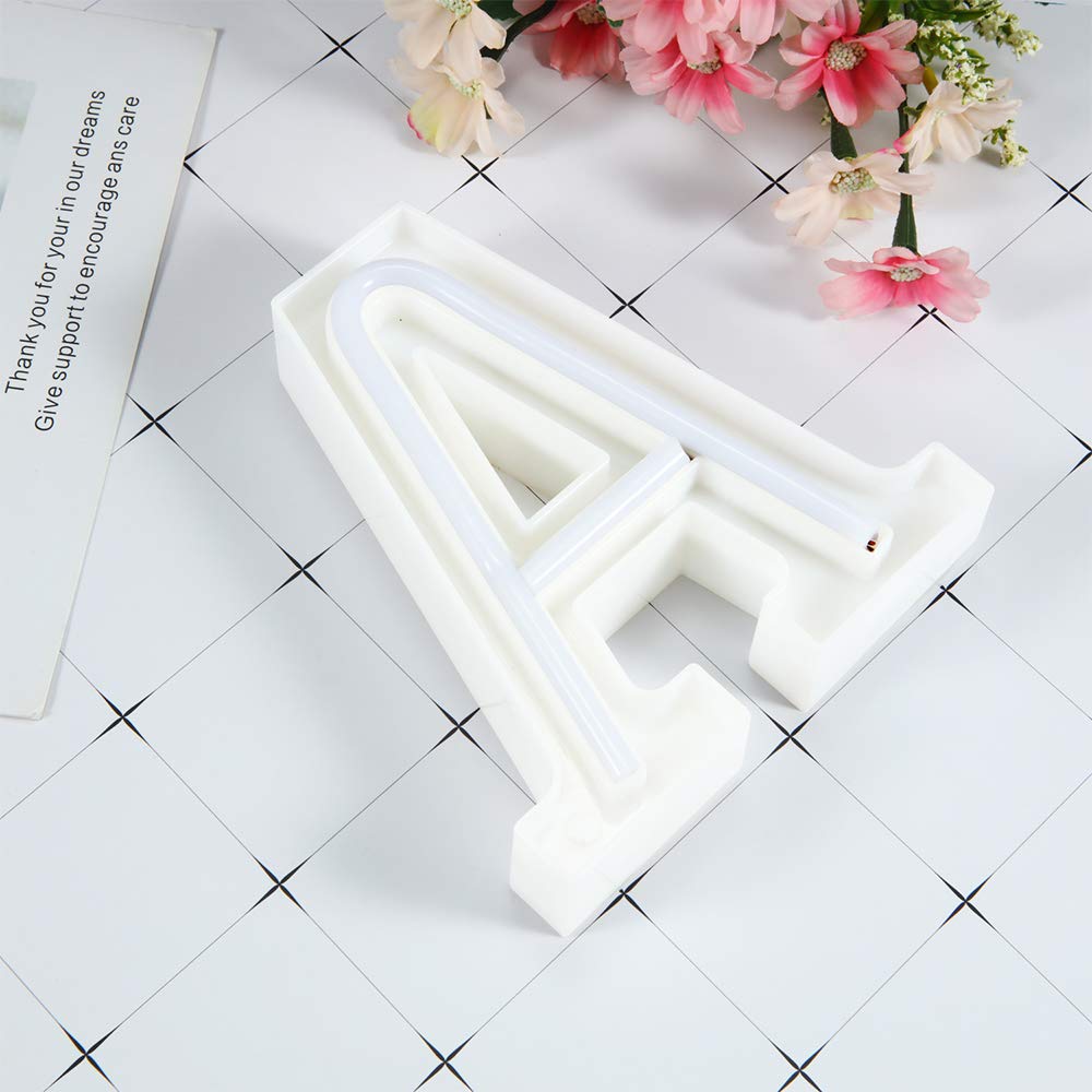 Warmthou Neon Letter Lights - Usb/Battery Powered Colorful Letter A Sign For Home Decoration, Wedding, Christmas, Birthday Party