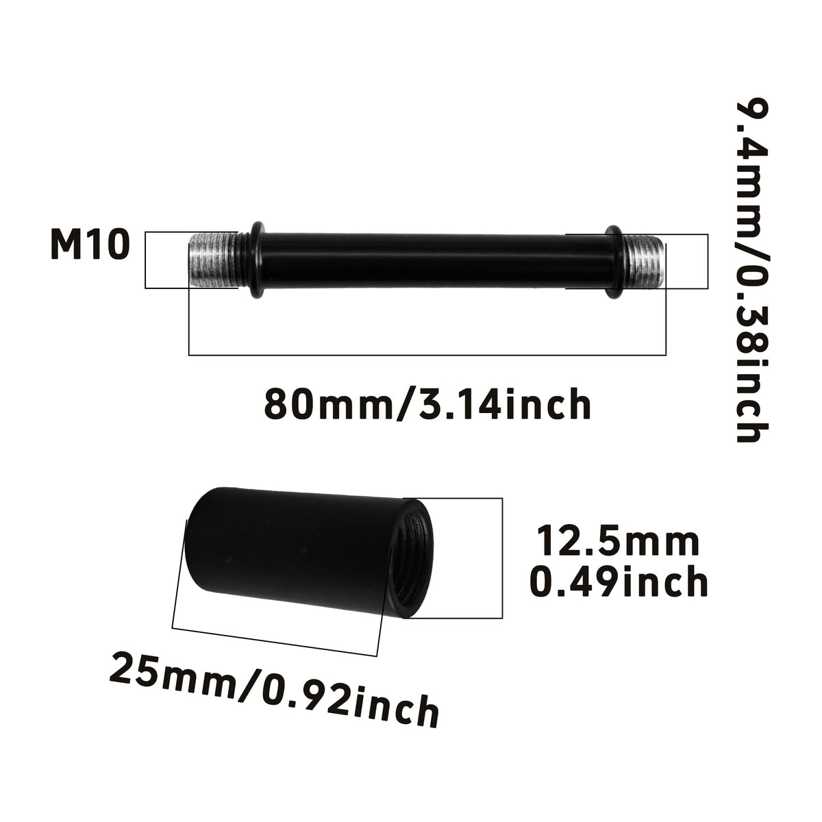 Auxbc 3.15” Straight Pipe Lamp Stem Kit - M10 Double End Threaded Rods ...