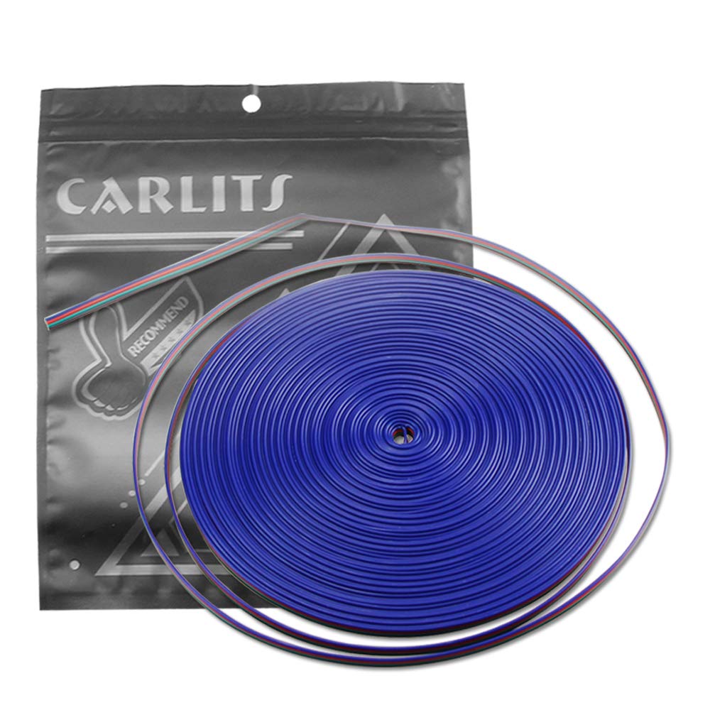 Carlits 66Ft Extension Cable Rgb Wire Line Cord 22Awg 4Pin 22 Gauge 20M Connector Kit Conductor For Rgb Led Strip 5050 3528