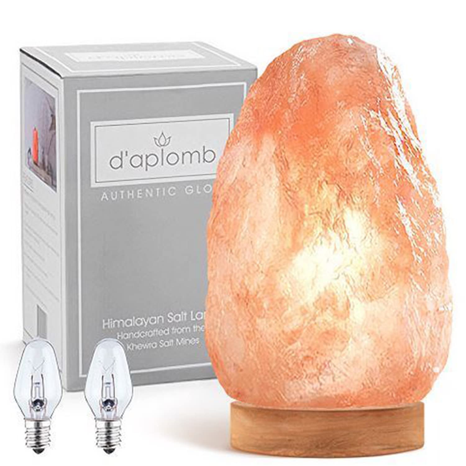 D'Aplomb Himalayan Salt Lamp - 100% Natural, Large Hand-Carved Crystal, Dimmer Cord, 12 Lbs