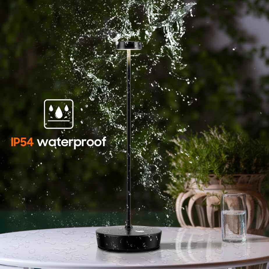 Sikevht Cordless Led Table Lamp - Rechargeable, Dimmable, Metal, Portable For Indoor/Outdoor Use