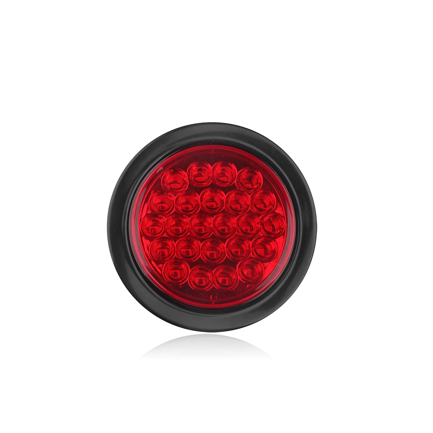 4Pcs 4 Inch Round Led Trailer Tail Lights Red 24 Led Waterproof, 4 Inch Round Led Stop Turn Brake Tail Lights Flush Mount For Tr