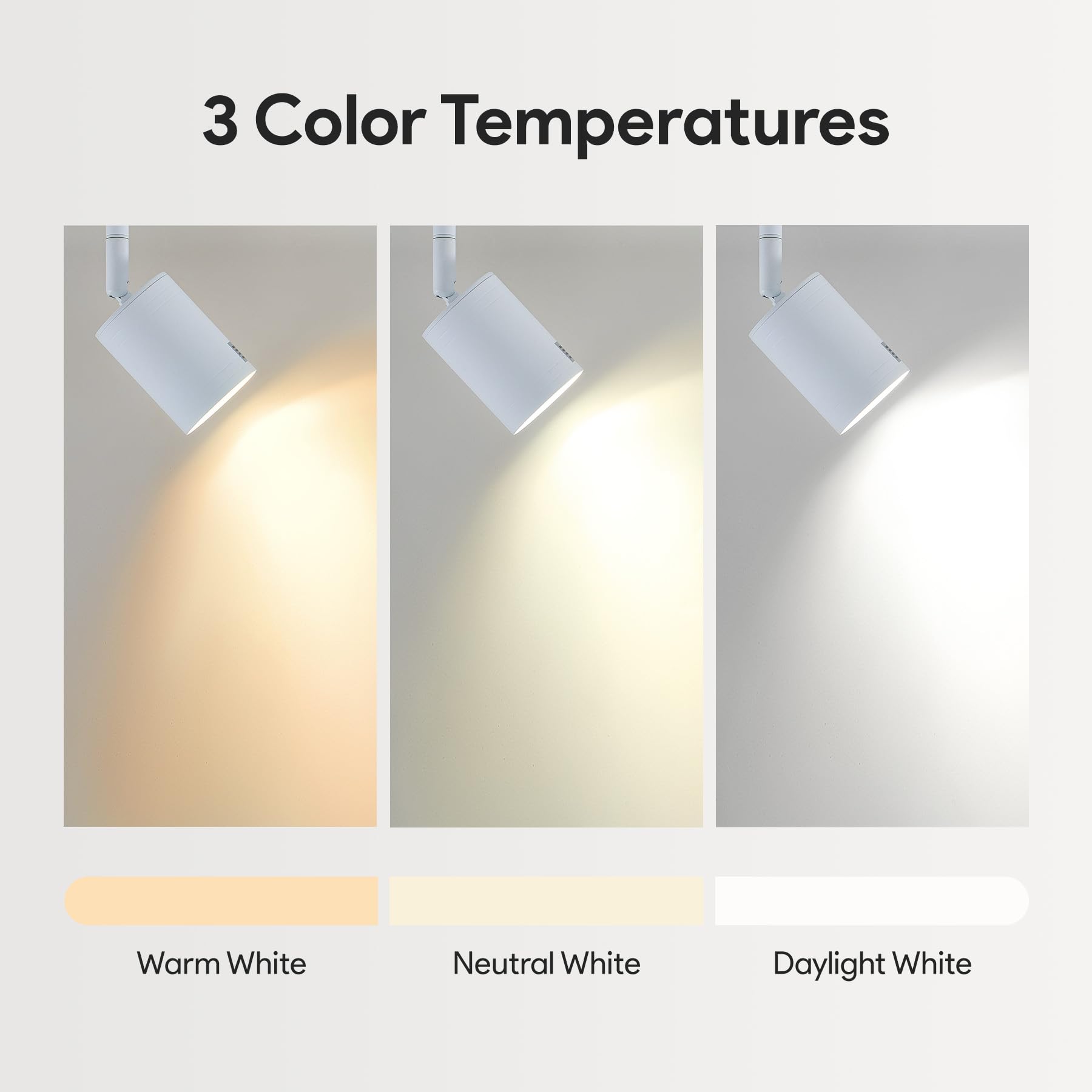 Vonluce 8 Light Track Light Fixture  Led Track Lighting Kit With Rotatable Heads  3-Color Gu10 Bulbs Included  Modern Ceiling Spotlight For Kitchen Office Closet Studio Bedroom  White