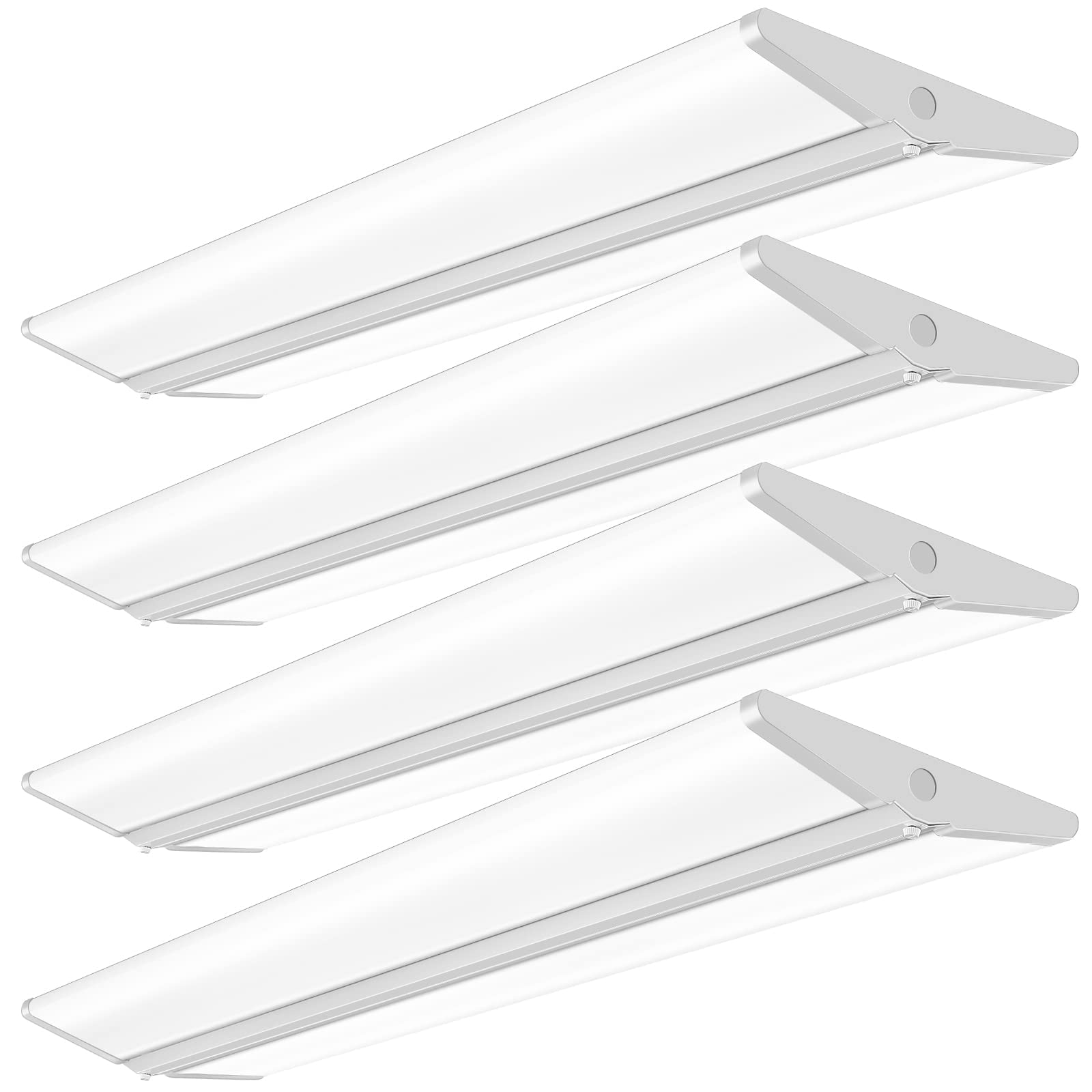 AntLux 72W 4FT LED Wraparound Office Light, Ultra Slim LED Garage Shop Lights Flush Mount, 8000 Lumens, 4000K, No Glare, 4 Foot 