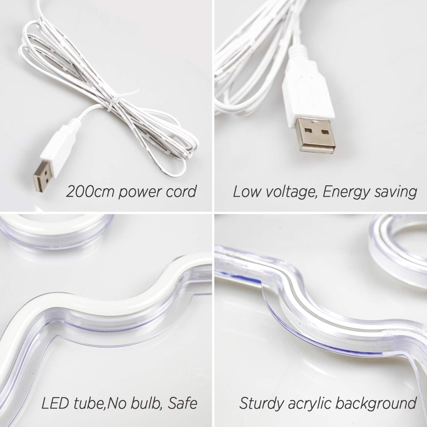 Ajoyferris Dimmable Neon Sign - Happy Birthday Light, 16.5x12 in, White Acrylic & PVC, USB Powered for Party Decoration