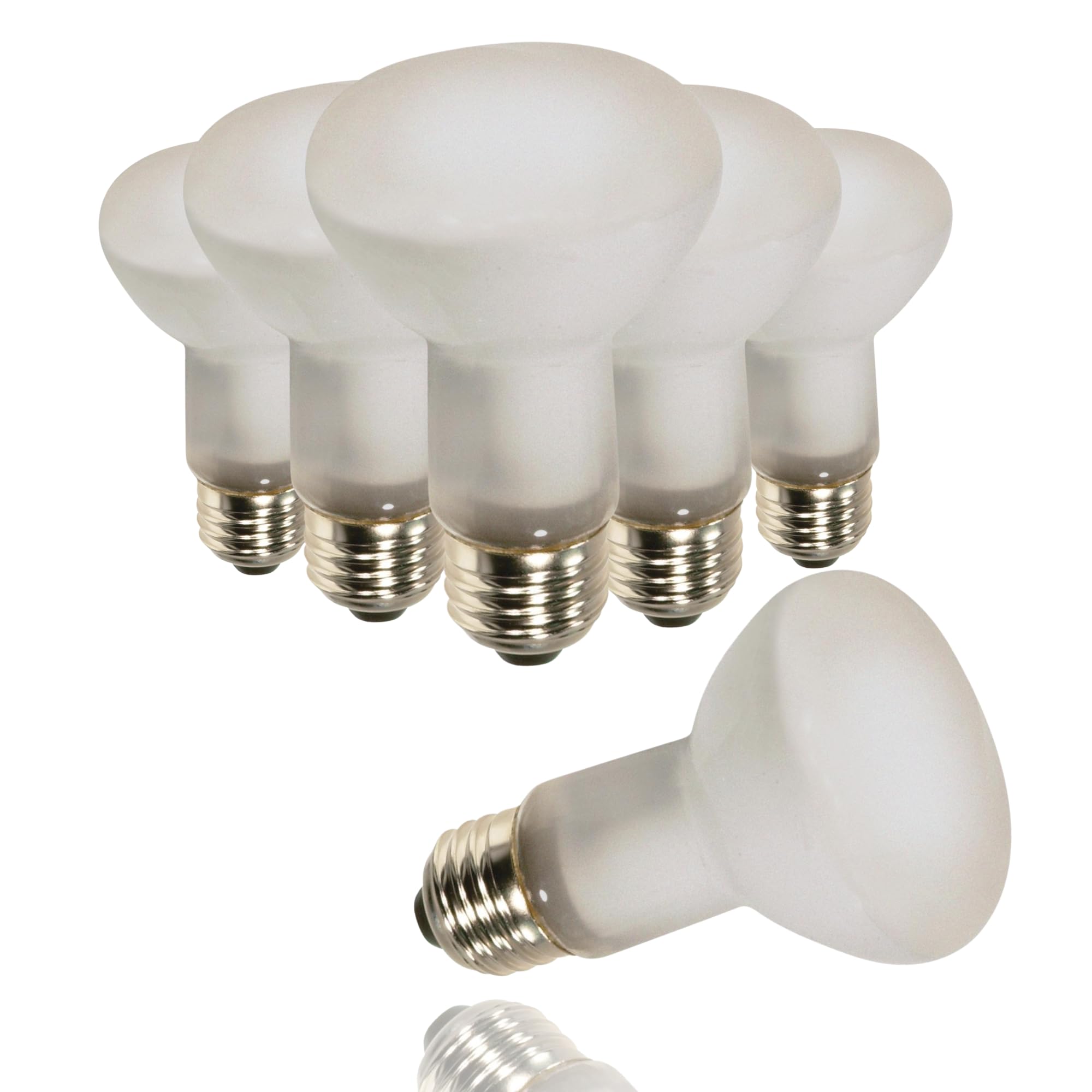 Satco R20 Incandescent Bulb - 50W Shatter-Proof, Frosted, 300 Lumens, Medium Base, 6 Count Pack