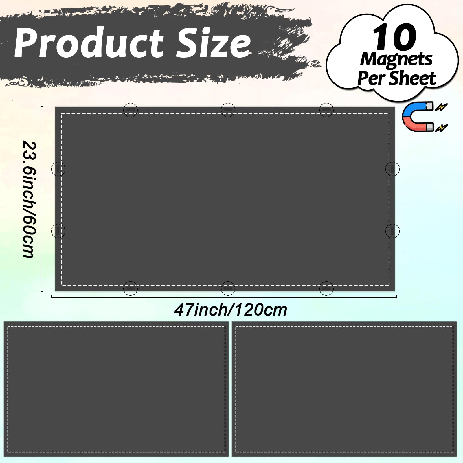 Wiooffen Fluorescent Light Covers 2 Pcs Magnetic Filter 4x2 Feet Black Polyester Model YM0786