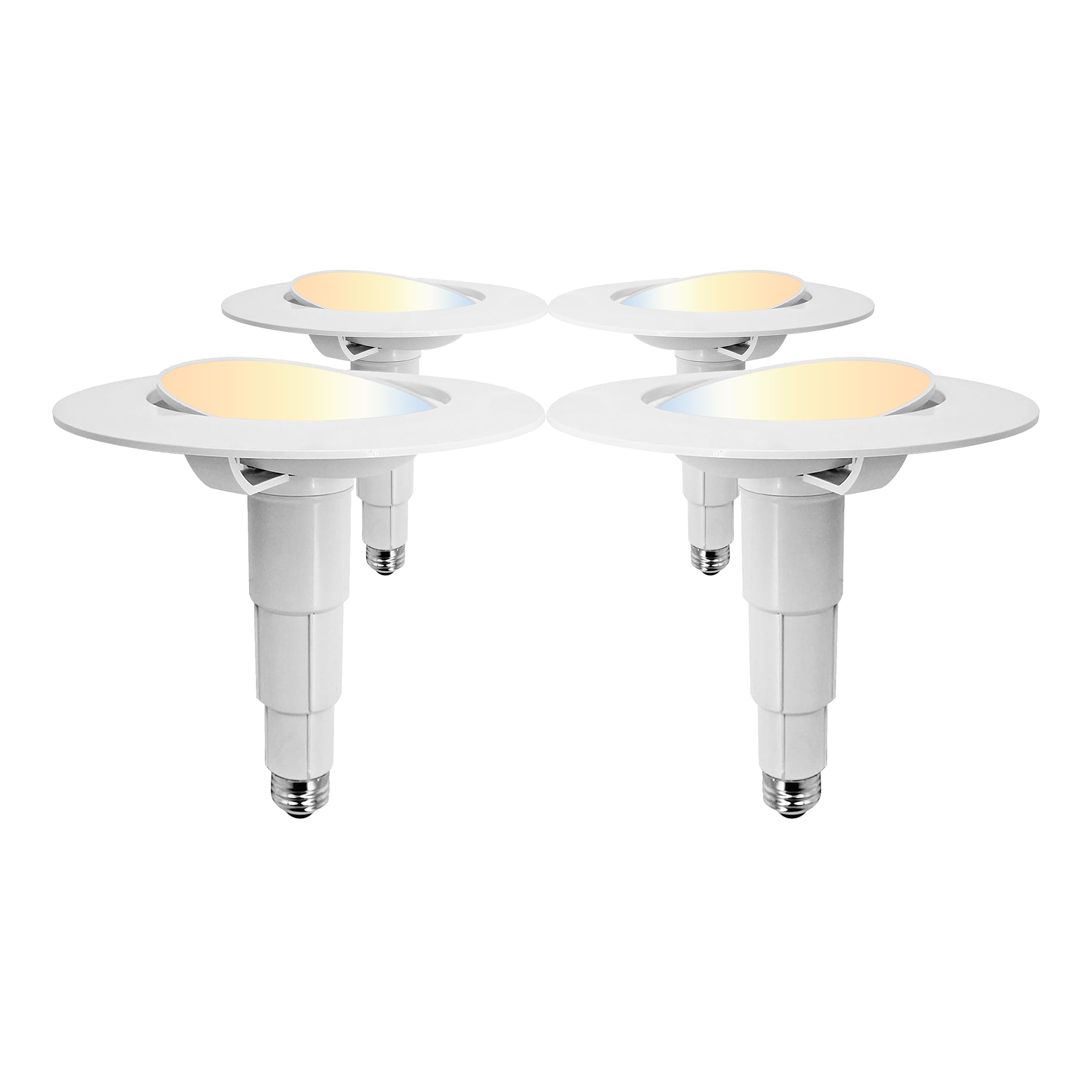 Jolux 4 Pack 5/6 Inch 5CCT LED Can Light Gimbal Retrofit Recessed Downlight, Adjustable Angle, Recessed Lighting CCTSelectable 2
