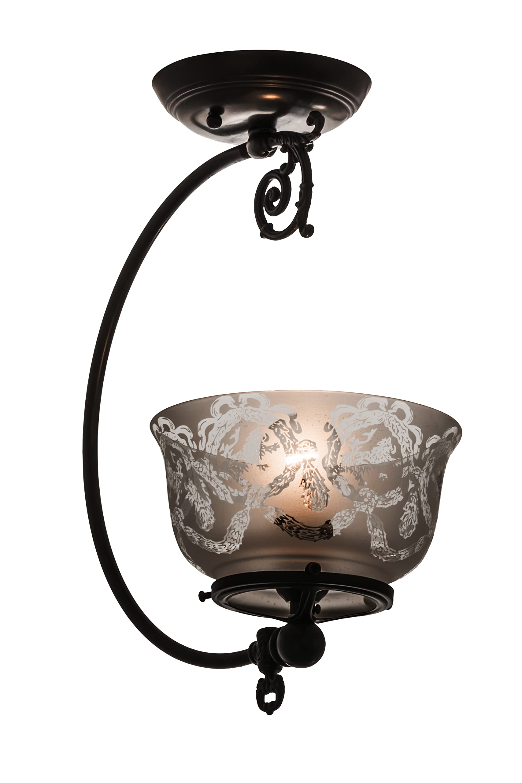 7&quot;W Revival Gas Reproduction Semi-Flushmount