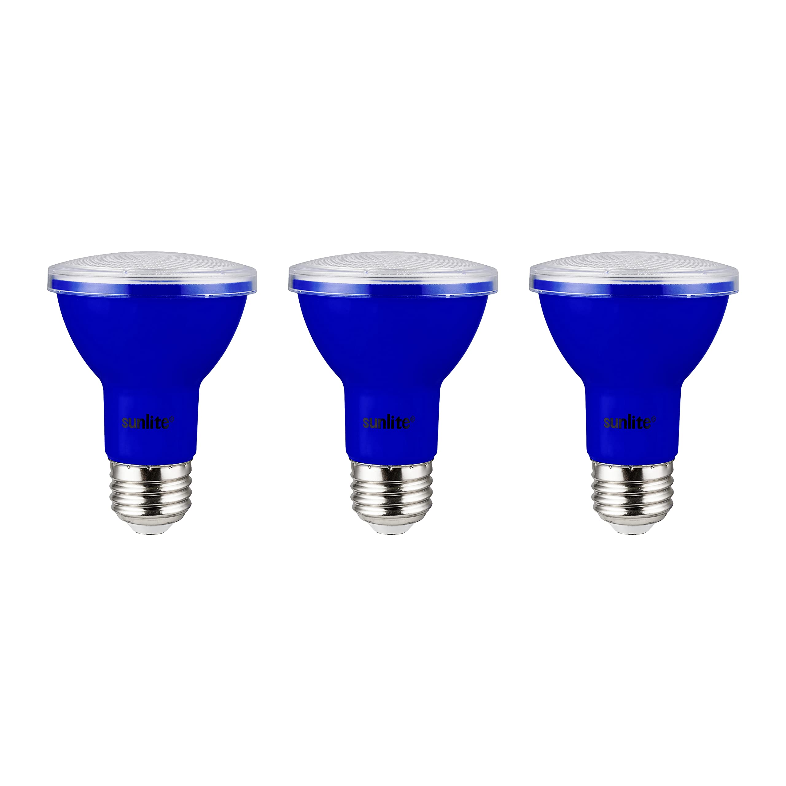 Sunlite LED PAR20 Floodlight Bulb, 3W (50W Equivalent), E26 Base, Blue, 3 Count